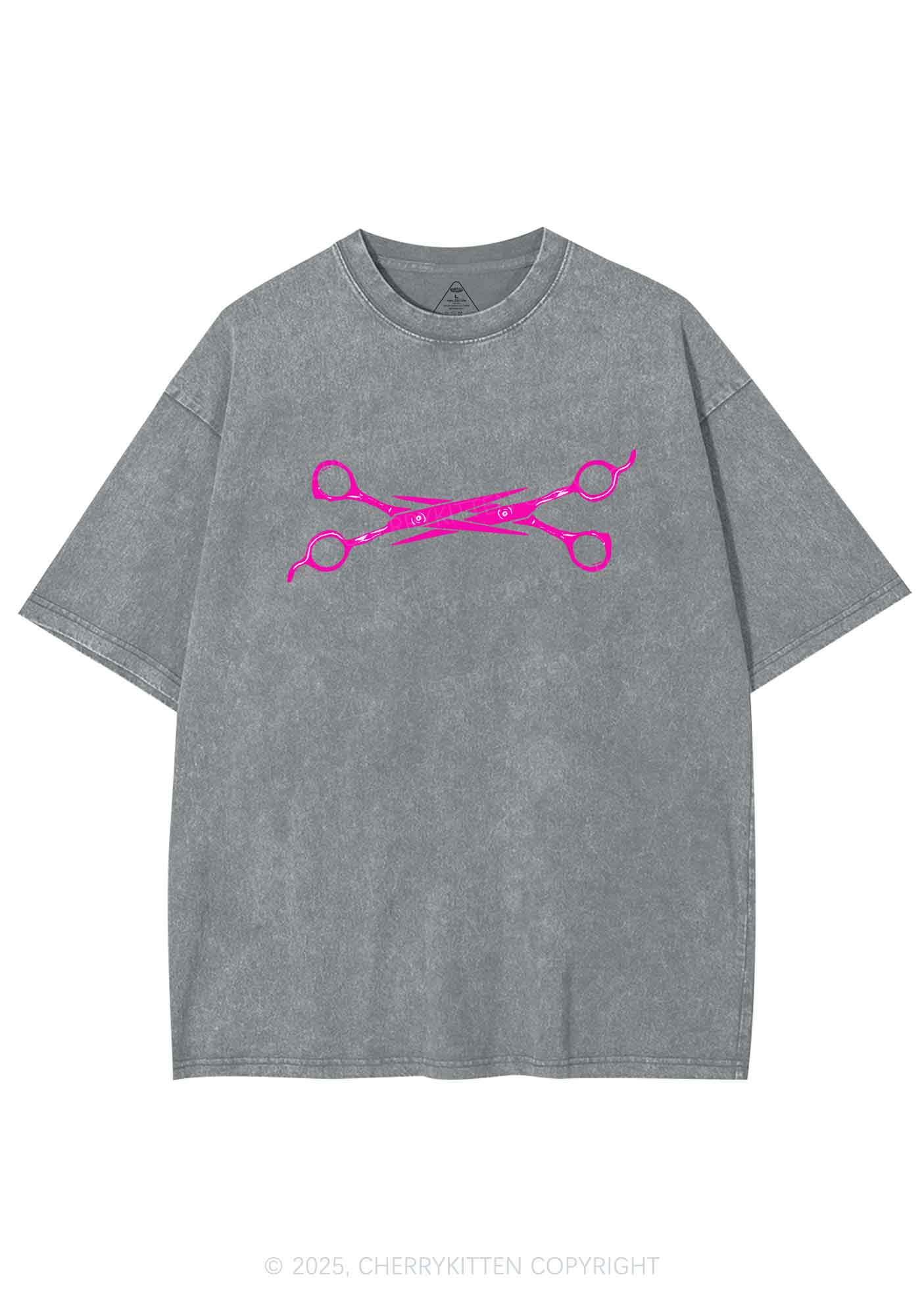 Pink Scissor Y2K Shirts Washed Tee Cherrykitten - Image 7