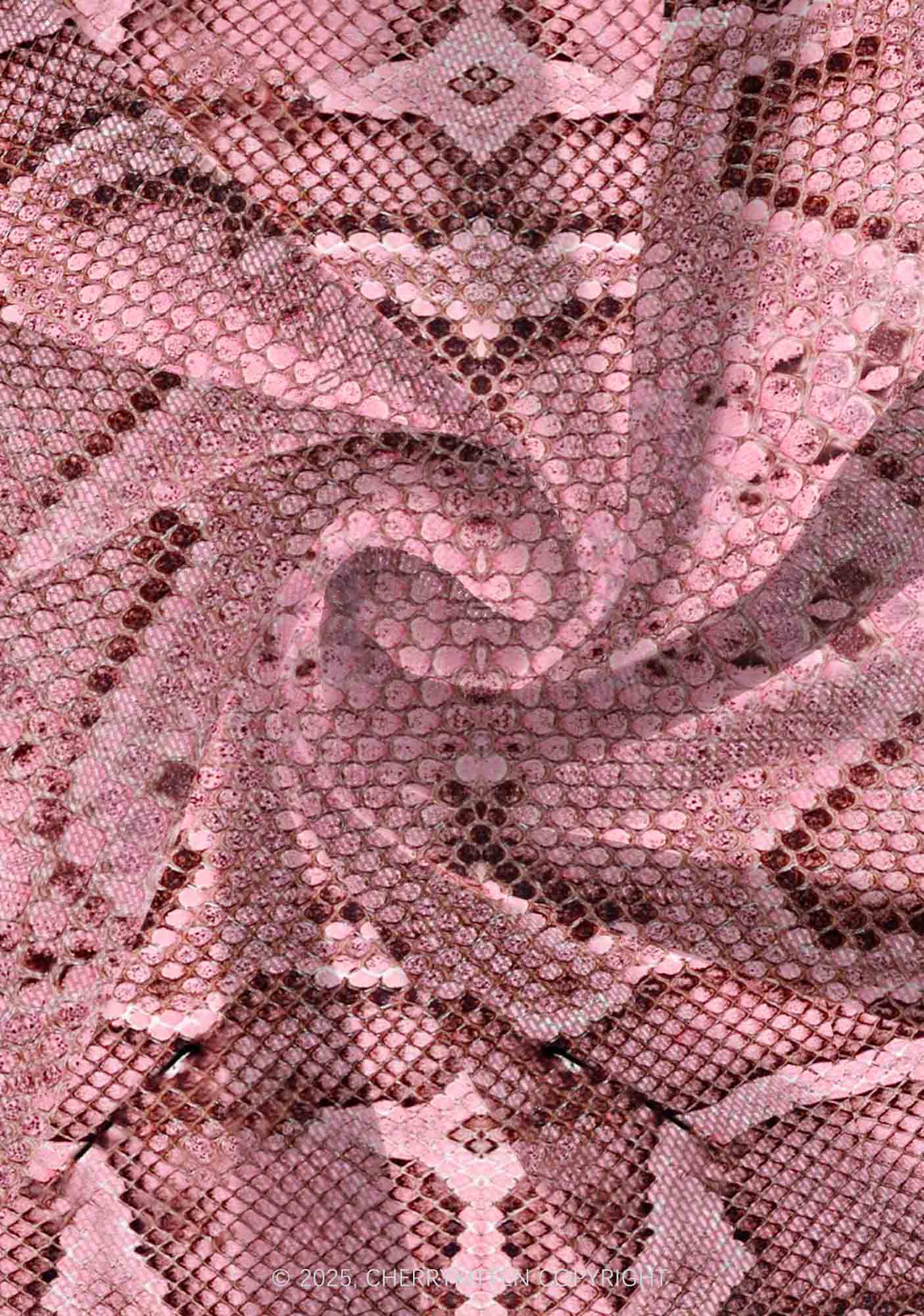 Pink Snake Texture Y2K Print Mini Layered Skirt Cherrykitten - Image 4
