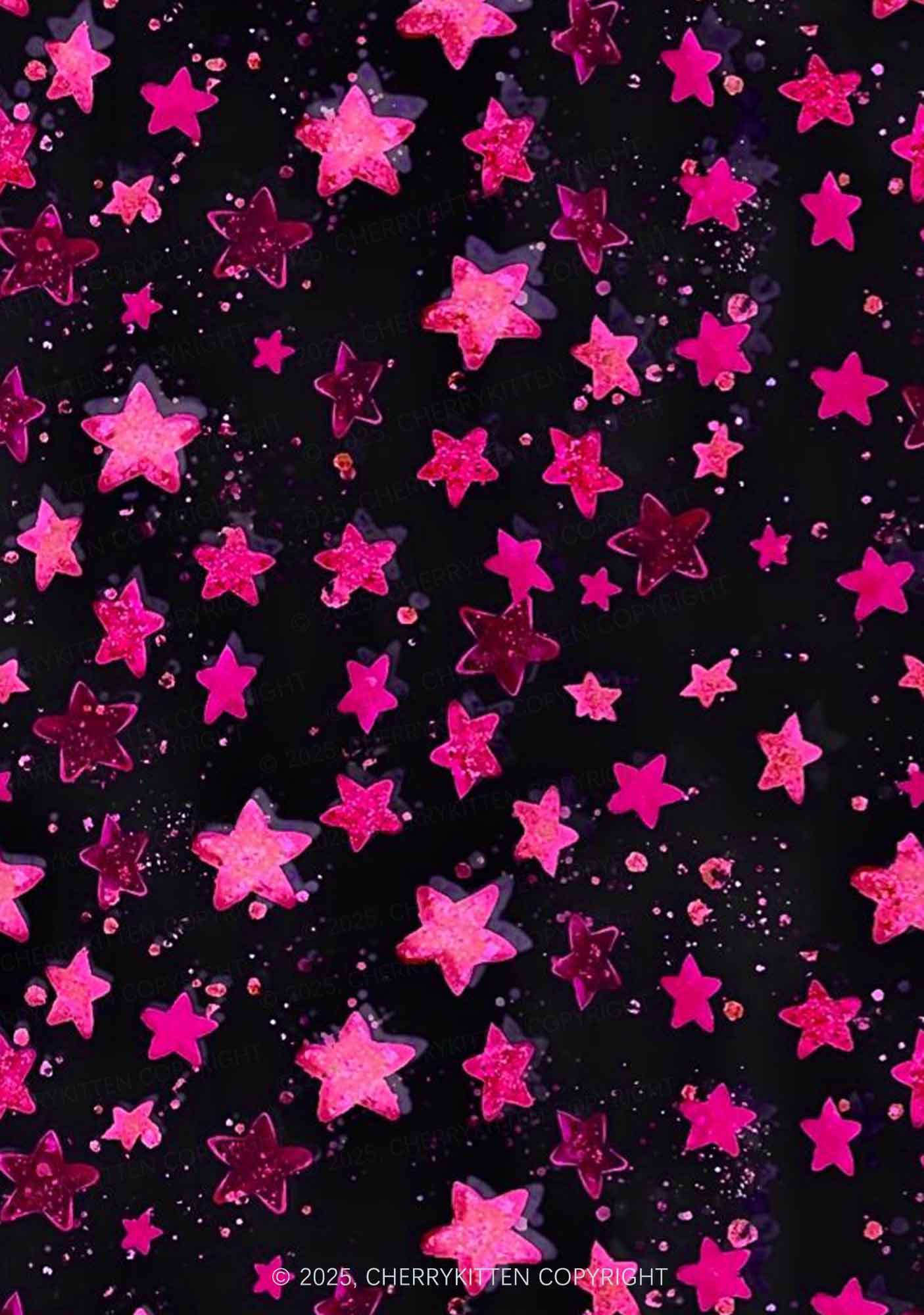 Pink Starry Y2K Print Mini Layered Skirt Cherrykitten - Image 2