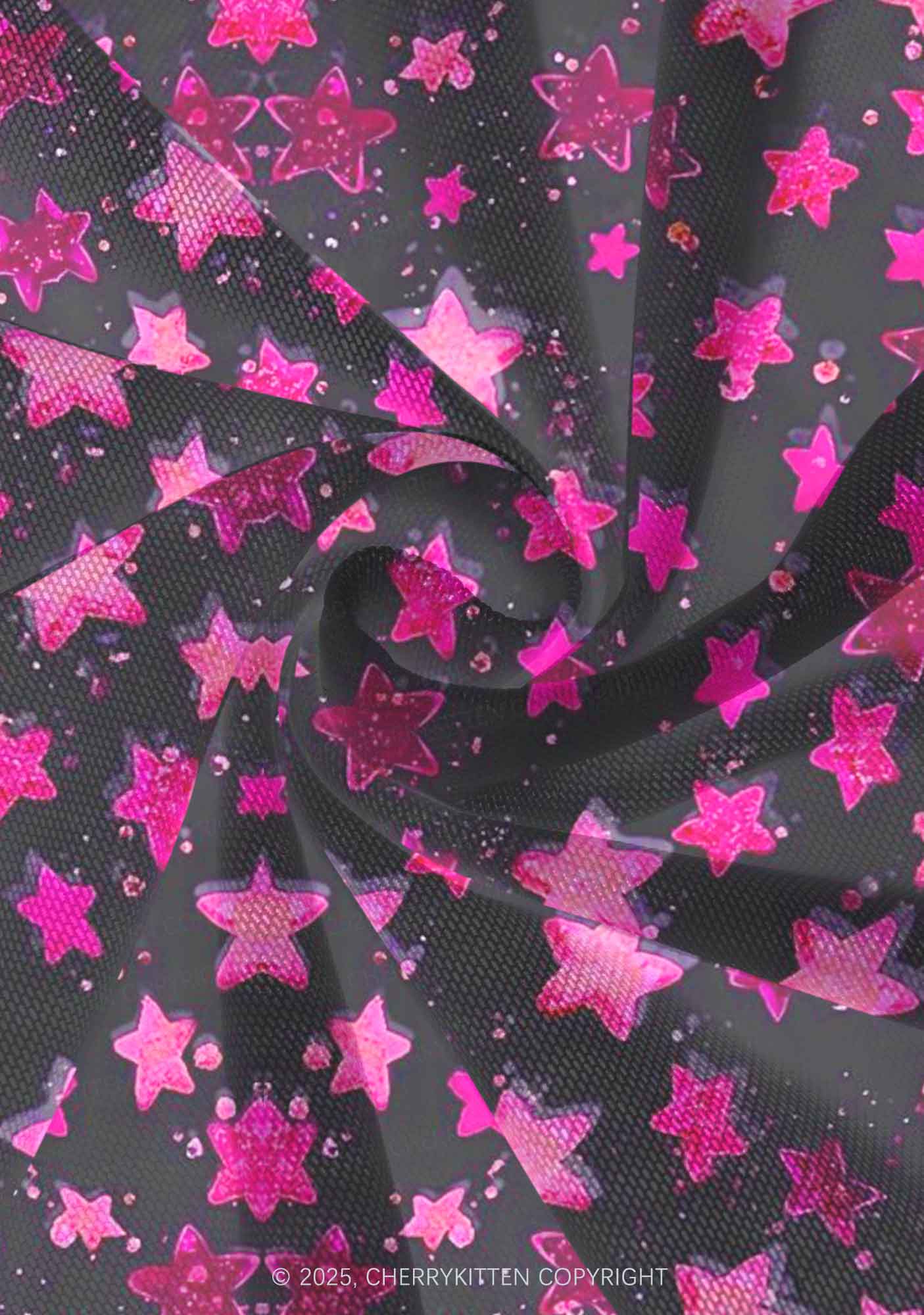 Pink Starry Y2K Print Mini Layered Skirt Cherrykitten - Image 4