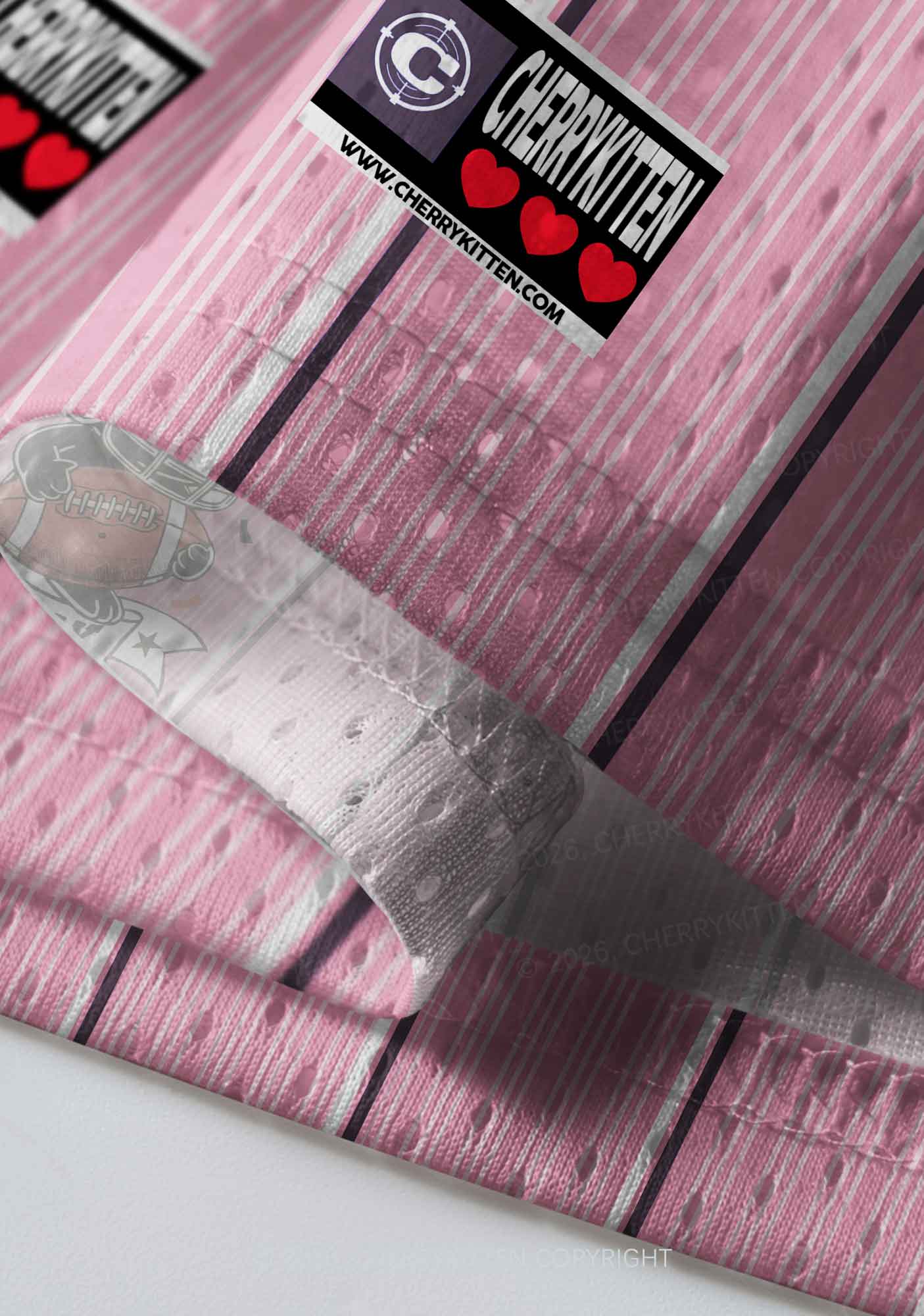 Pink Stripes Bunny Y2K Sport Jersey Shirts Cherrykitten - Image 6