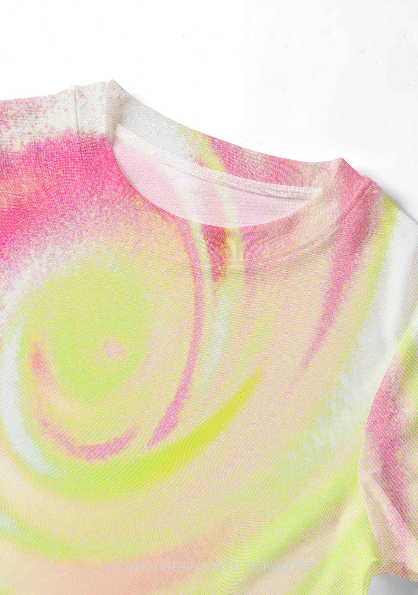 Pink Swirl Y2K Mesh Crop Top Cherrykitten - Image 3