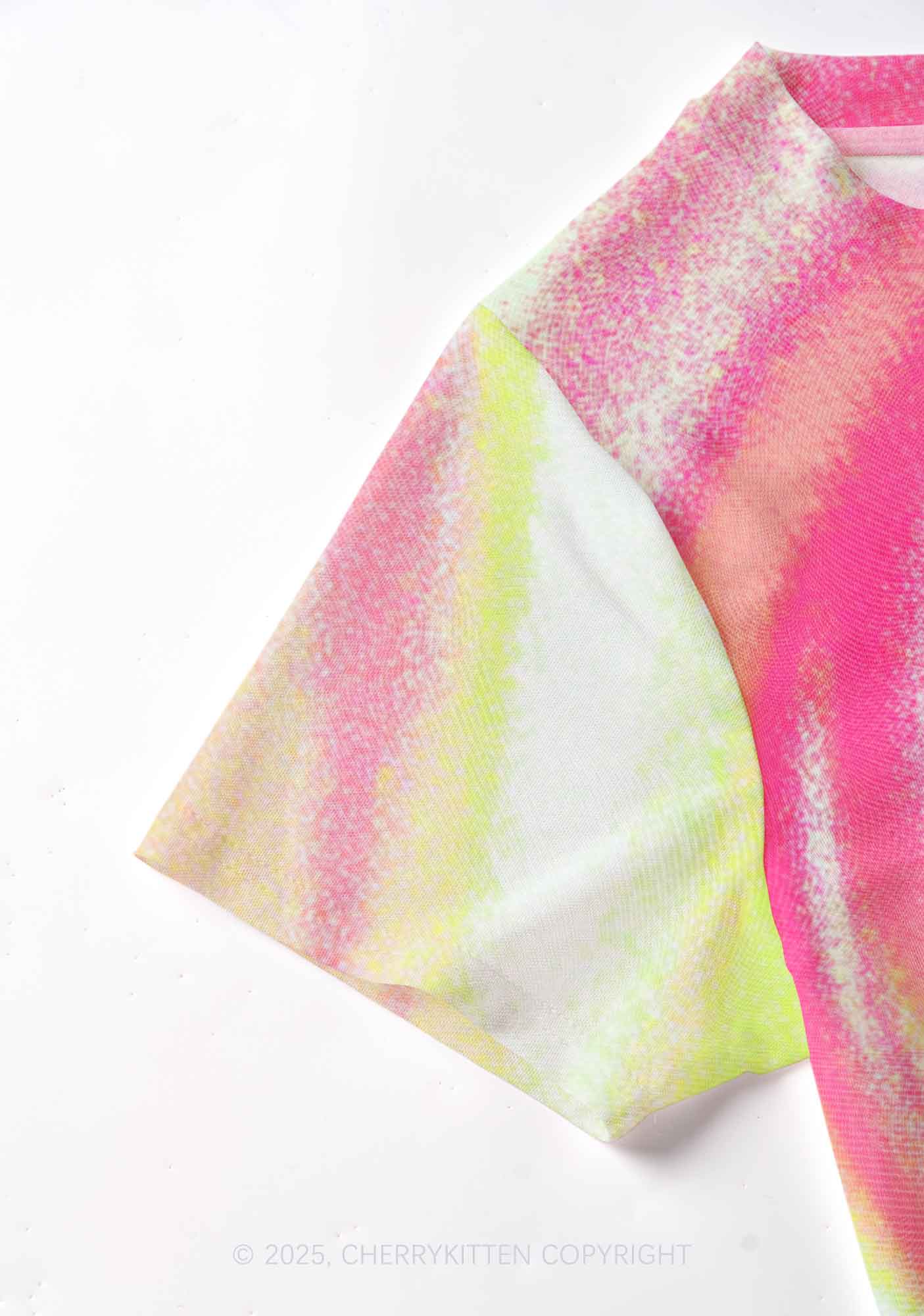 Pink Swirl Y2K Mesh Crop Top Cherrykitten - Image 4