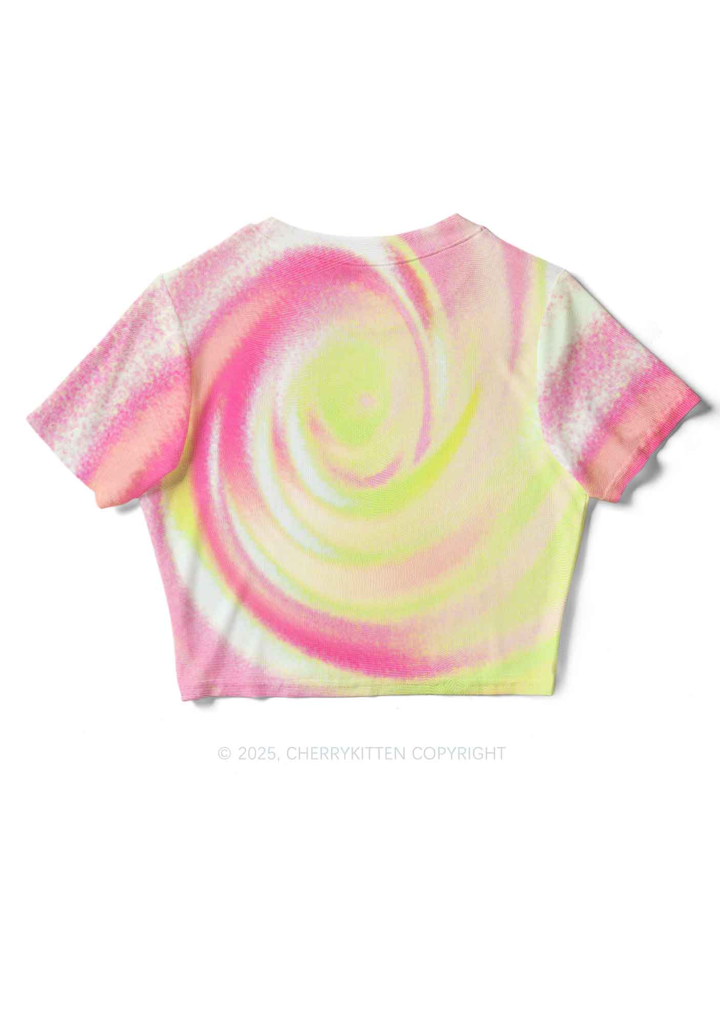 Pink Swirl Y2K Mesh Crop Top Cherrykitten - Image 5