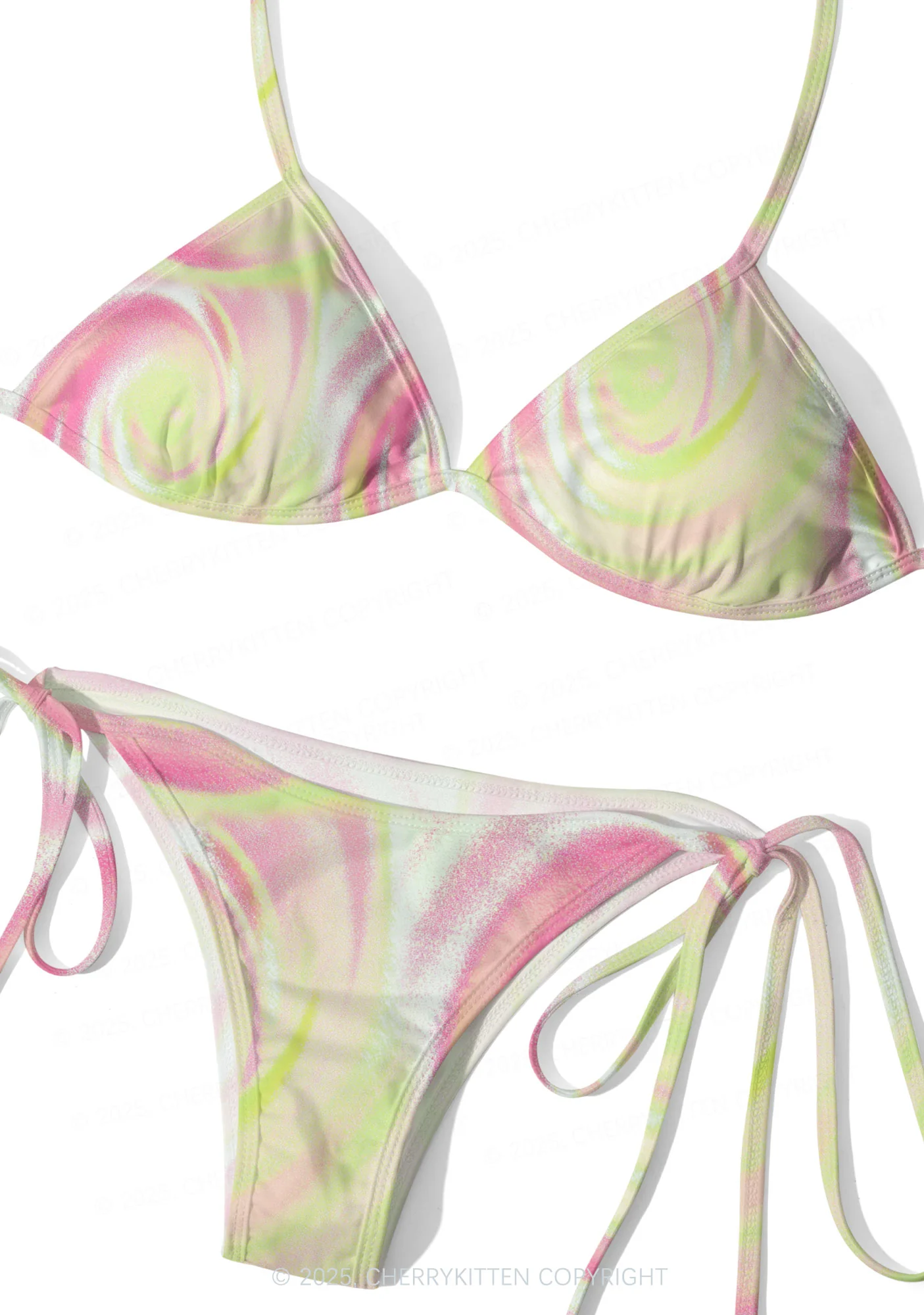 Pink Swirl Y2K Print Bikini Set Cherrykitten - Image 3
