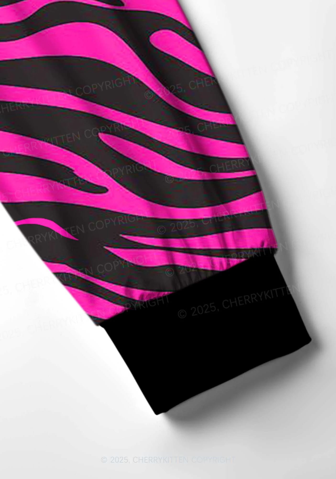Pink Wave Y2K Print Long Sleeve Pajama Set Cherrykitten - Image 4