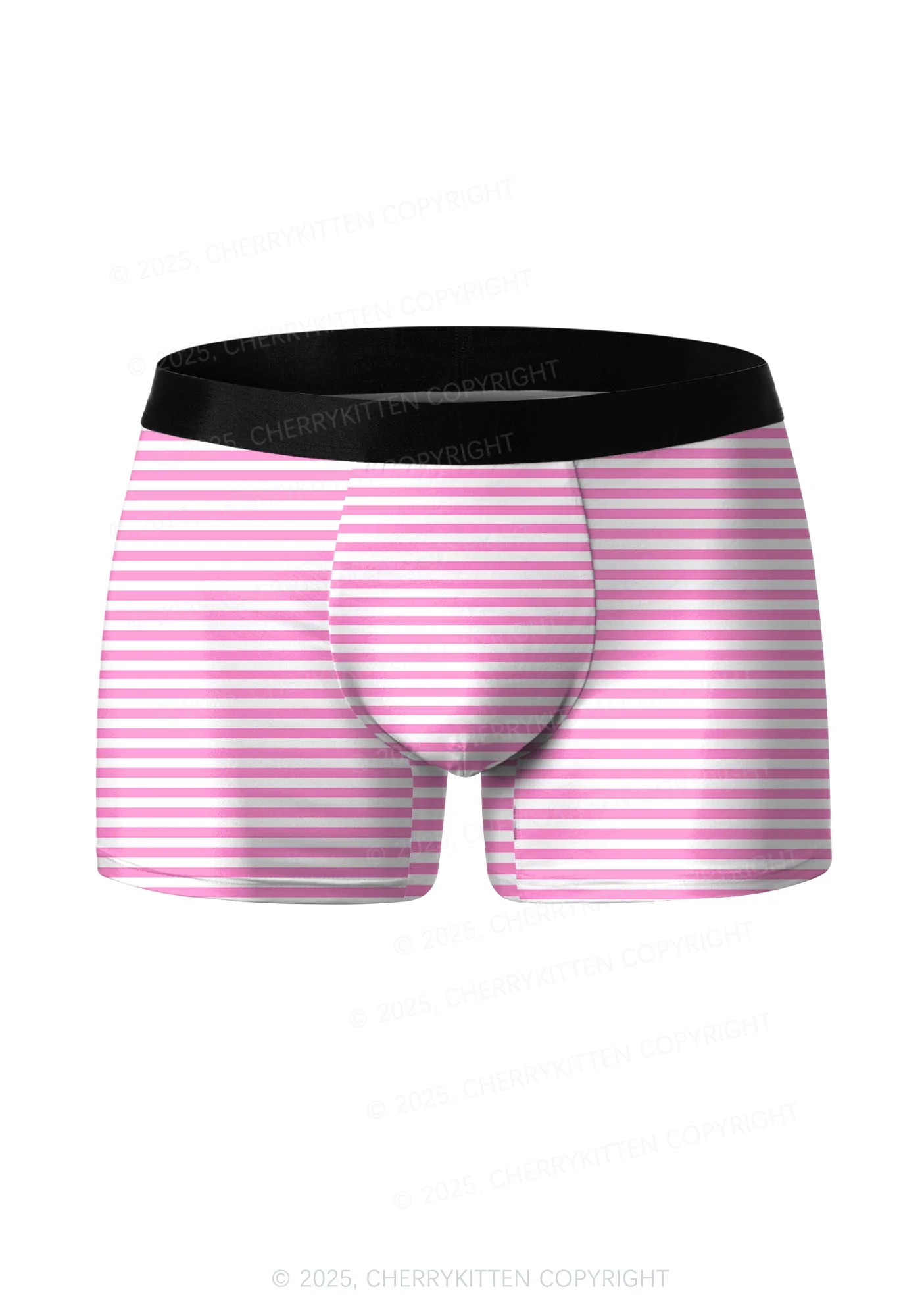 Pink White Stripe Valentine's Day Y2K Print Couples Boxer Thong Set Cherrykitten - Image 4