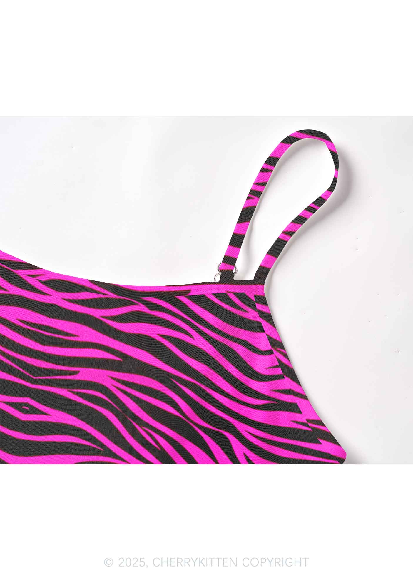 Pink Zebra Y2K Mesh Cami Tank Cherrykitten - Image 4
