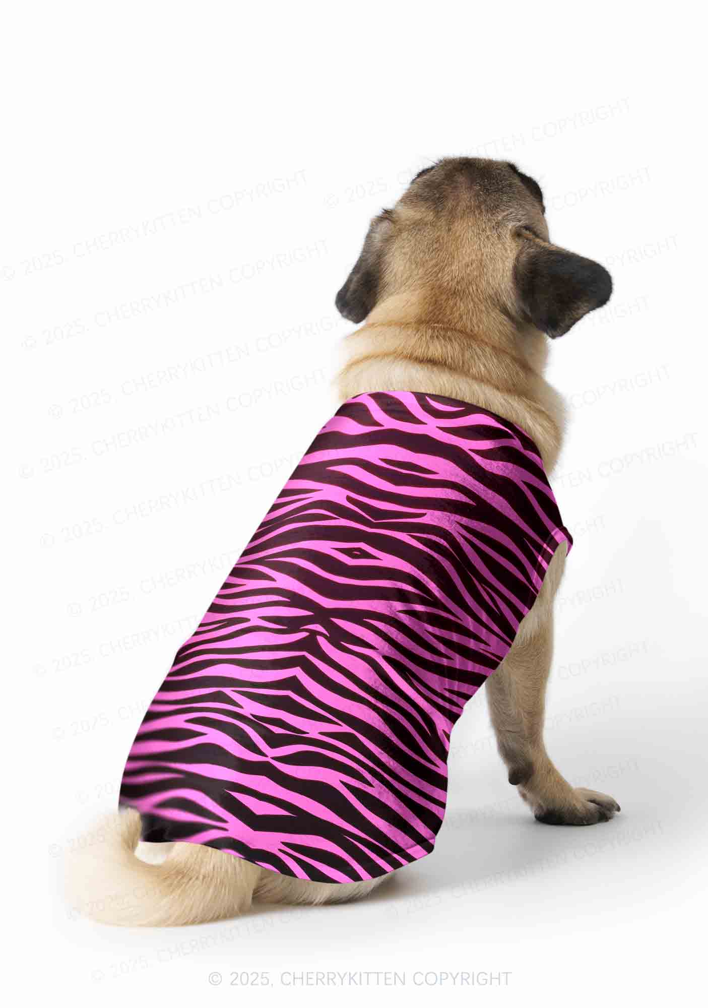 Pink Zebra Y2K Pet Tank Top Cherrykitten - Image 2