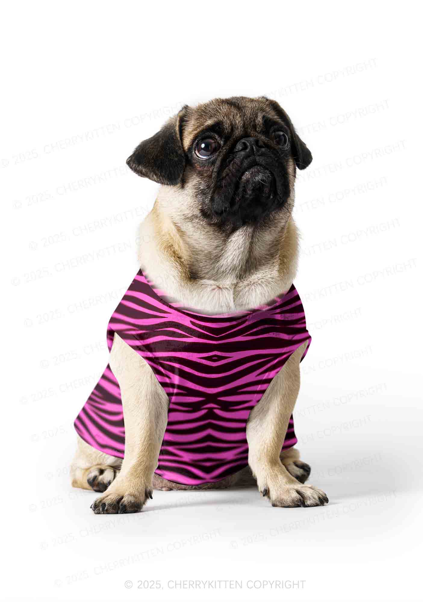 Pink Zebra Y2K Pet Tank Top Cherrykitten - Image 3
