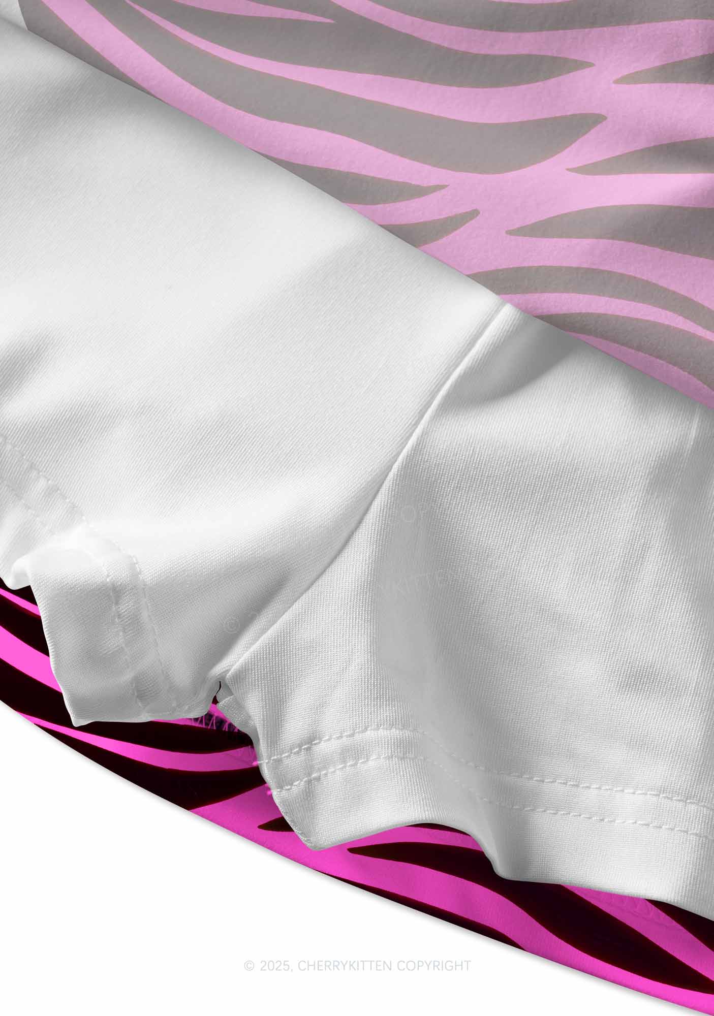 Pink Zebra Y2K Print Mini Skirt Cherrykitten - Image 3