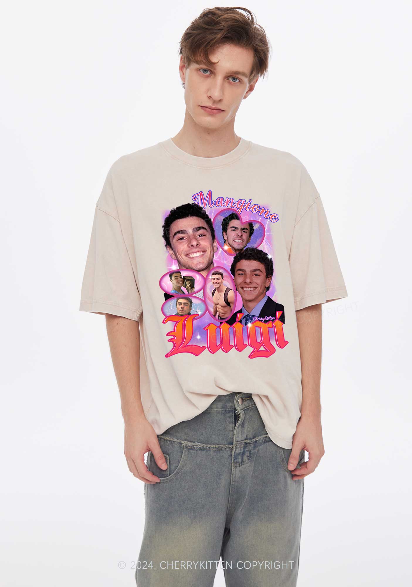 Pinky Luigi Y2K Washed Tee Cherrykitten - Image 2