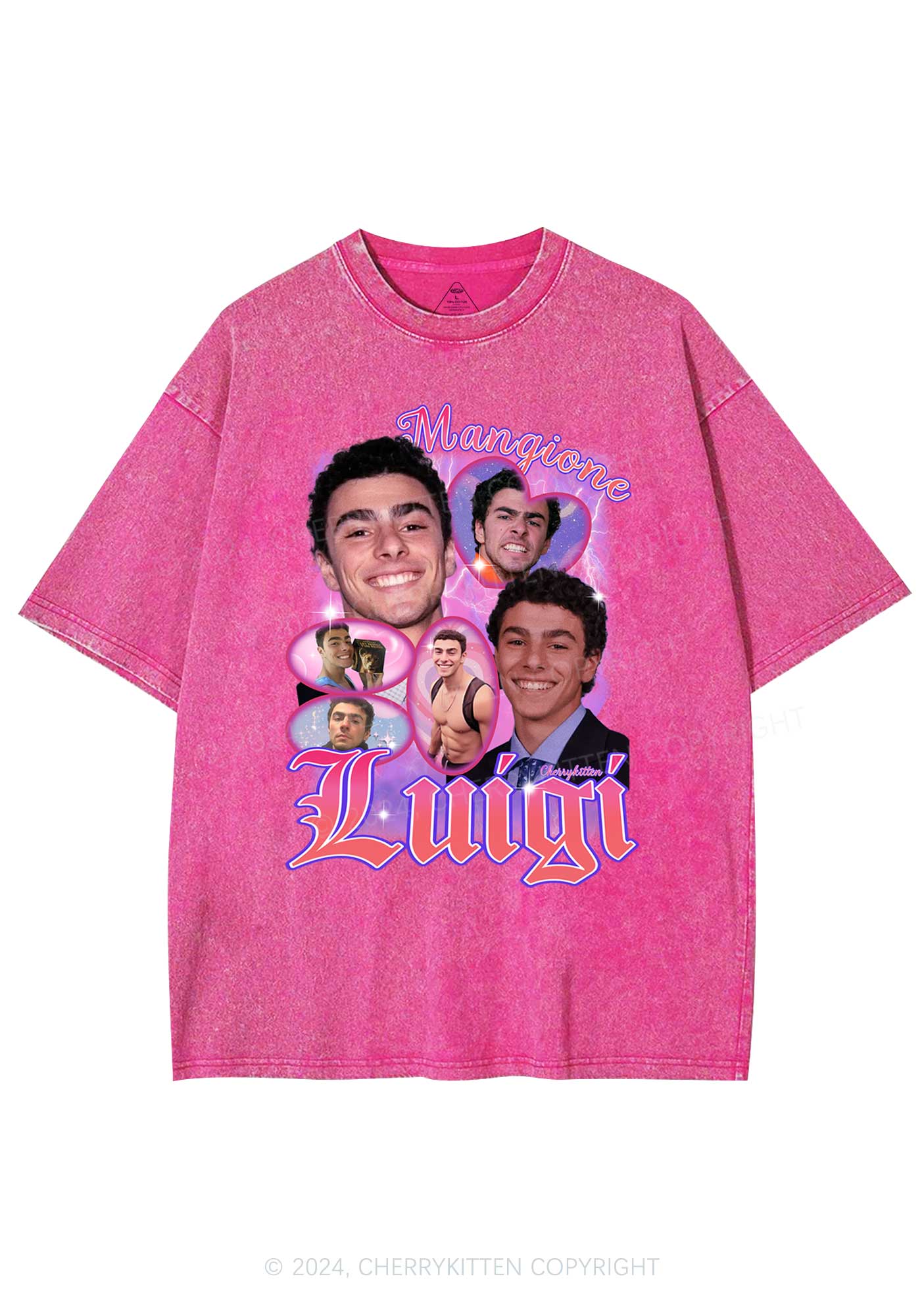 Pinky Luigi Y2K Washed Tee Cherrykitten - Image 3