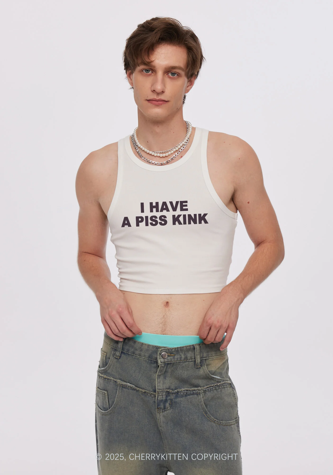 Piss Kink Y2K Crop Tank Top Cherrykitten - Image 2