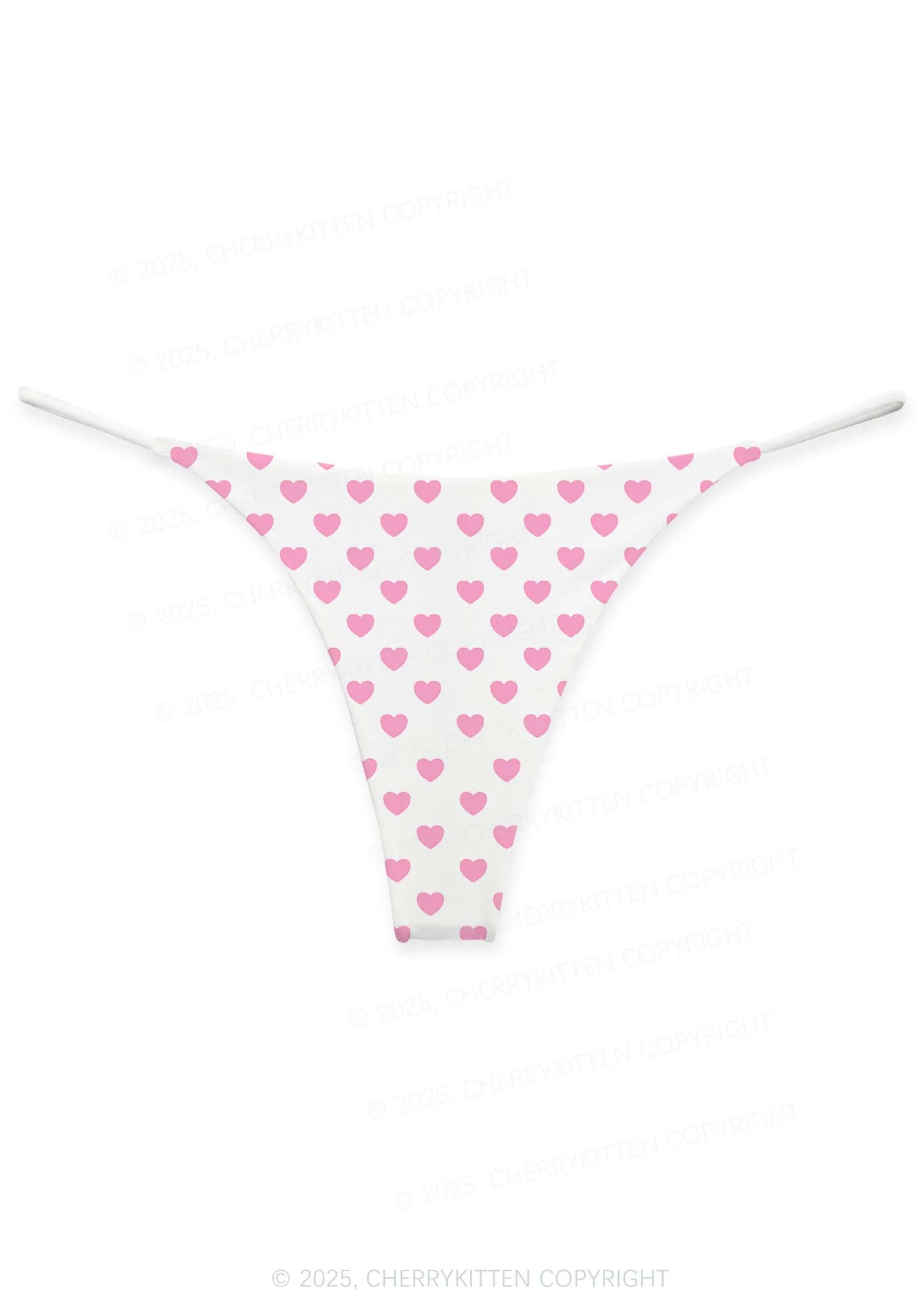 Plain Pink Heart Valentine's Day Y2K Print Couples Thong Set Cherrykitten - Image 2