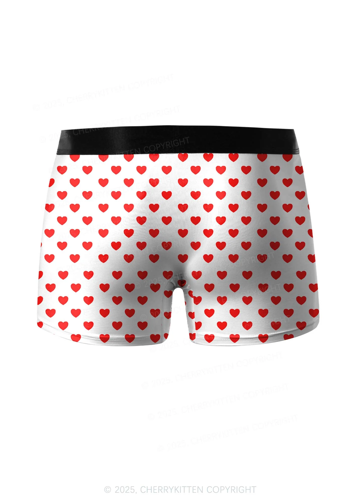 Plain Red Heart Valentine's Day Y2K Print Couples Boxer Briefs Set Cherrykitten - Image 3