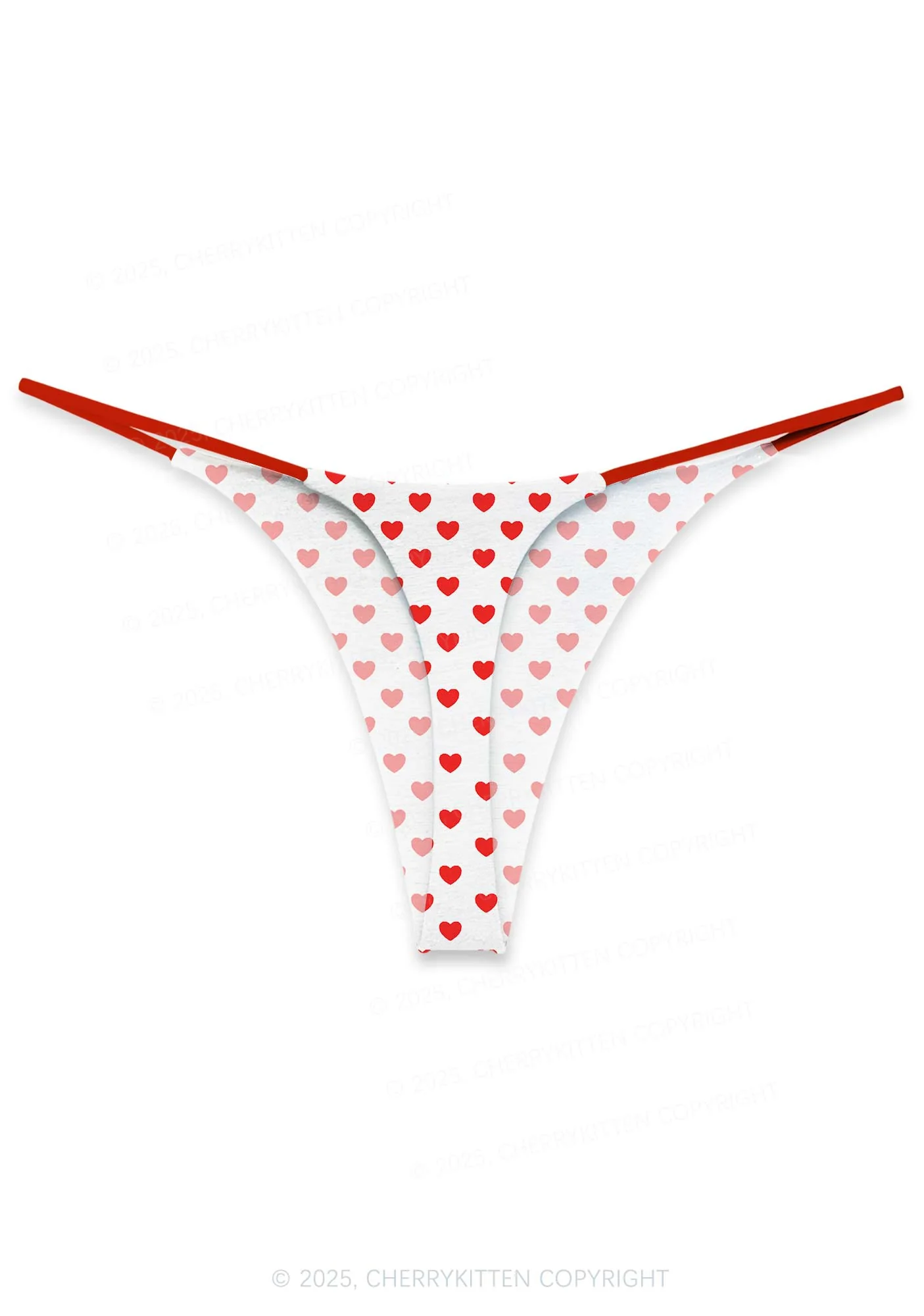 Plain Red Heart Valentine's Day Y2K Print Couples Boxer Thong Set Cherrykitten - Image 3