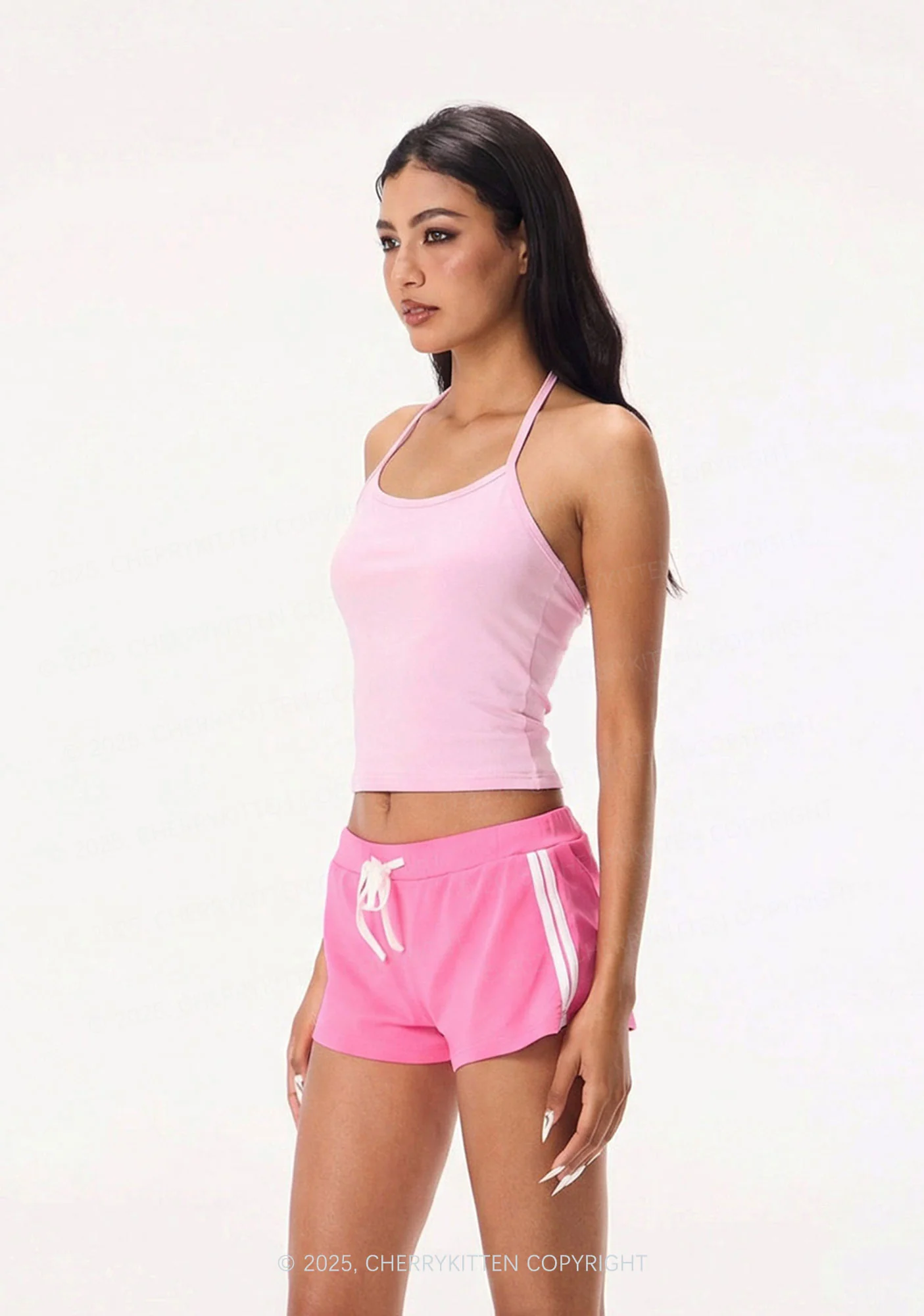 Plain Y2K Halter Neck Cami Cherrykitten - Image 2