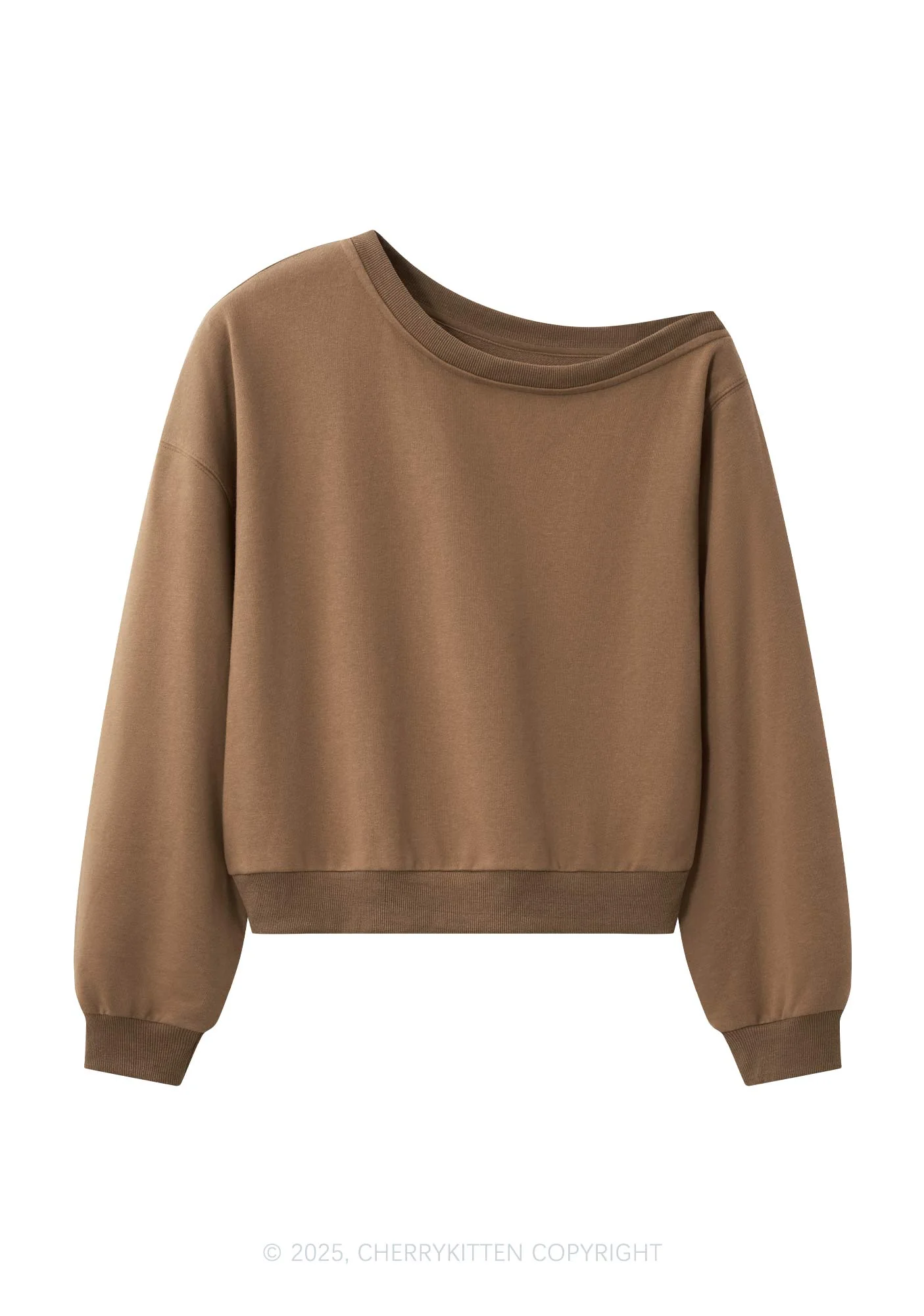 Plain Y2K Off Shoulder Sweatshirts Cherrykitten - Image 4