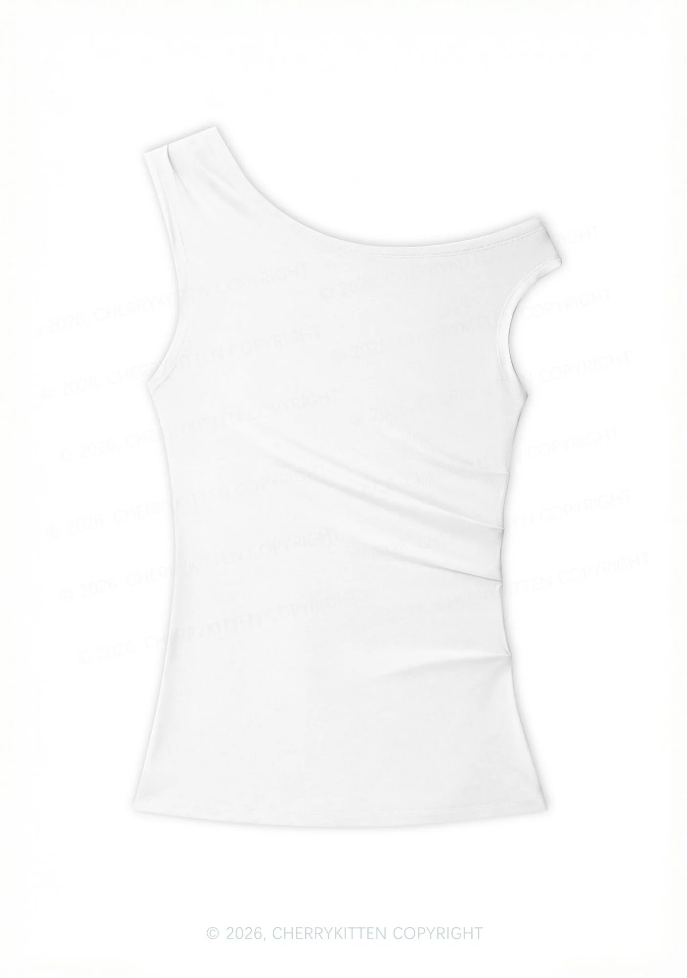 Plain Y2K Off Shoulder Tank Top Cherrykitten - Image 4