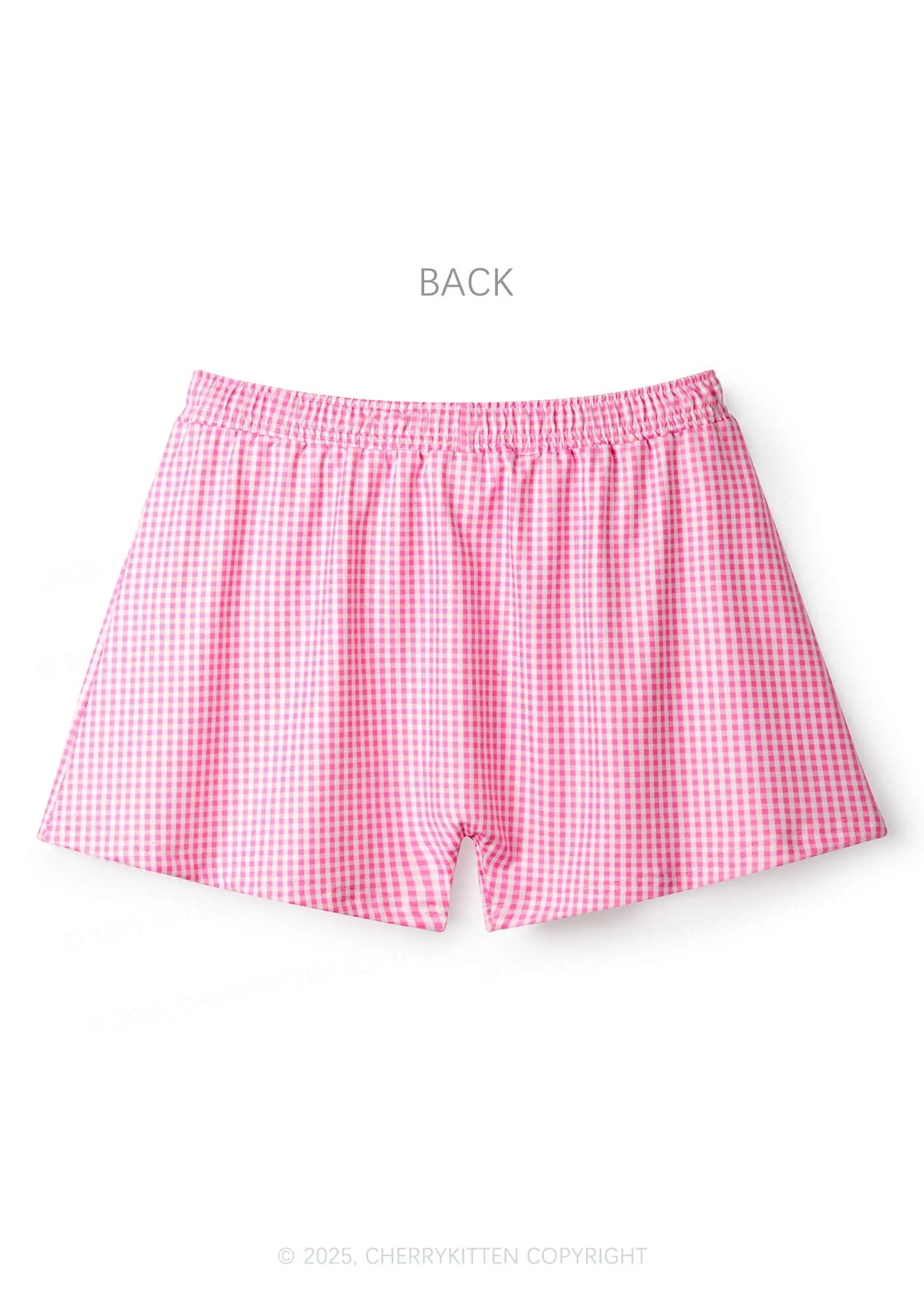 Plain Y2K Pink Gingham Boxer Men Shorts Cherrykitten - Image 4