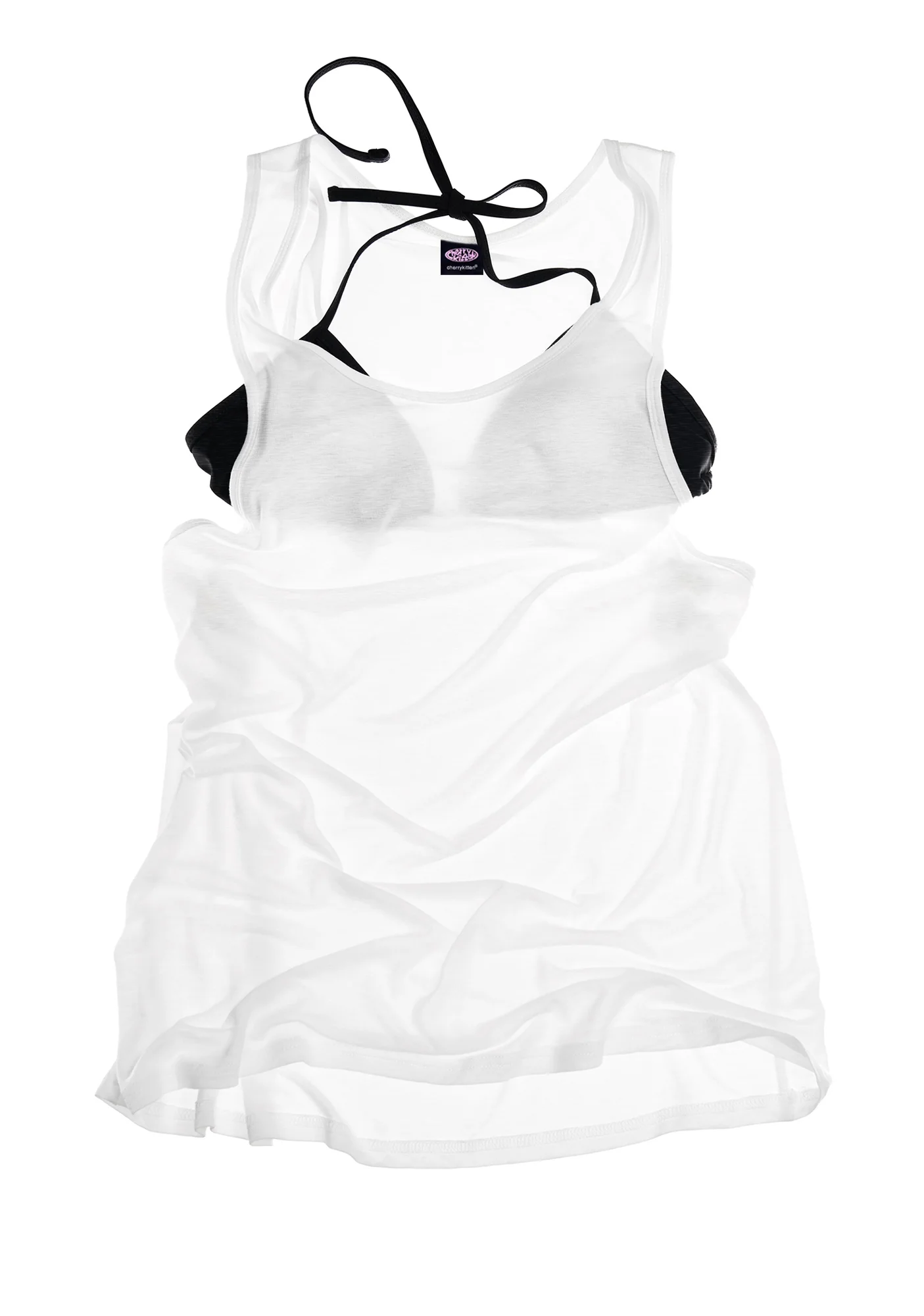 Plain Y2K Sheer Boyfriend Tank Cherrykitten - Image 2