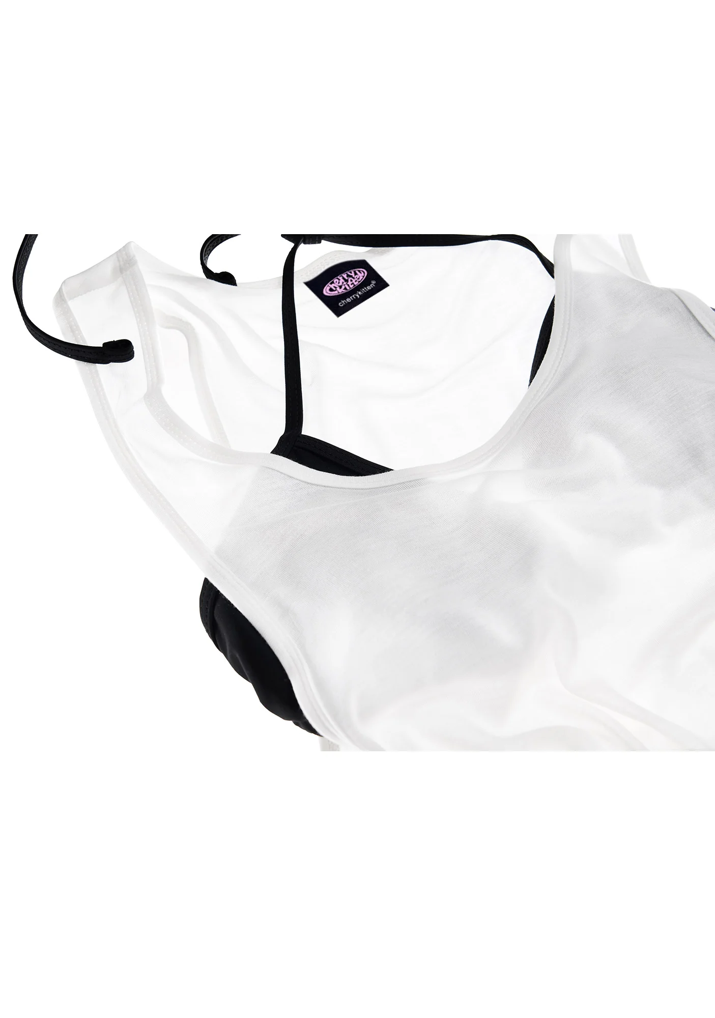 Plain Y2K Sheer Boyfriend Tank Cherrykitten - Image 3
