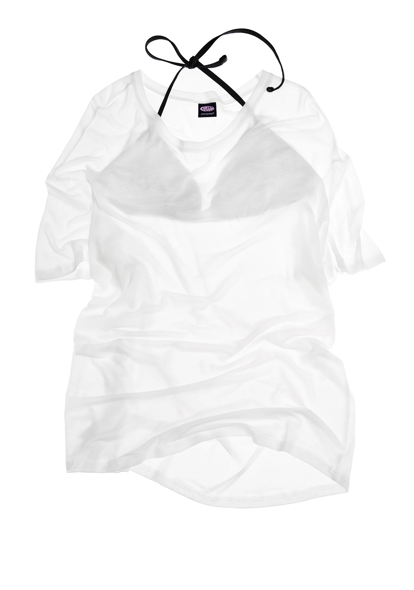Plain Y2K Sheer Boyfriend Tee Cherrykitten - Image 2