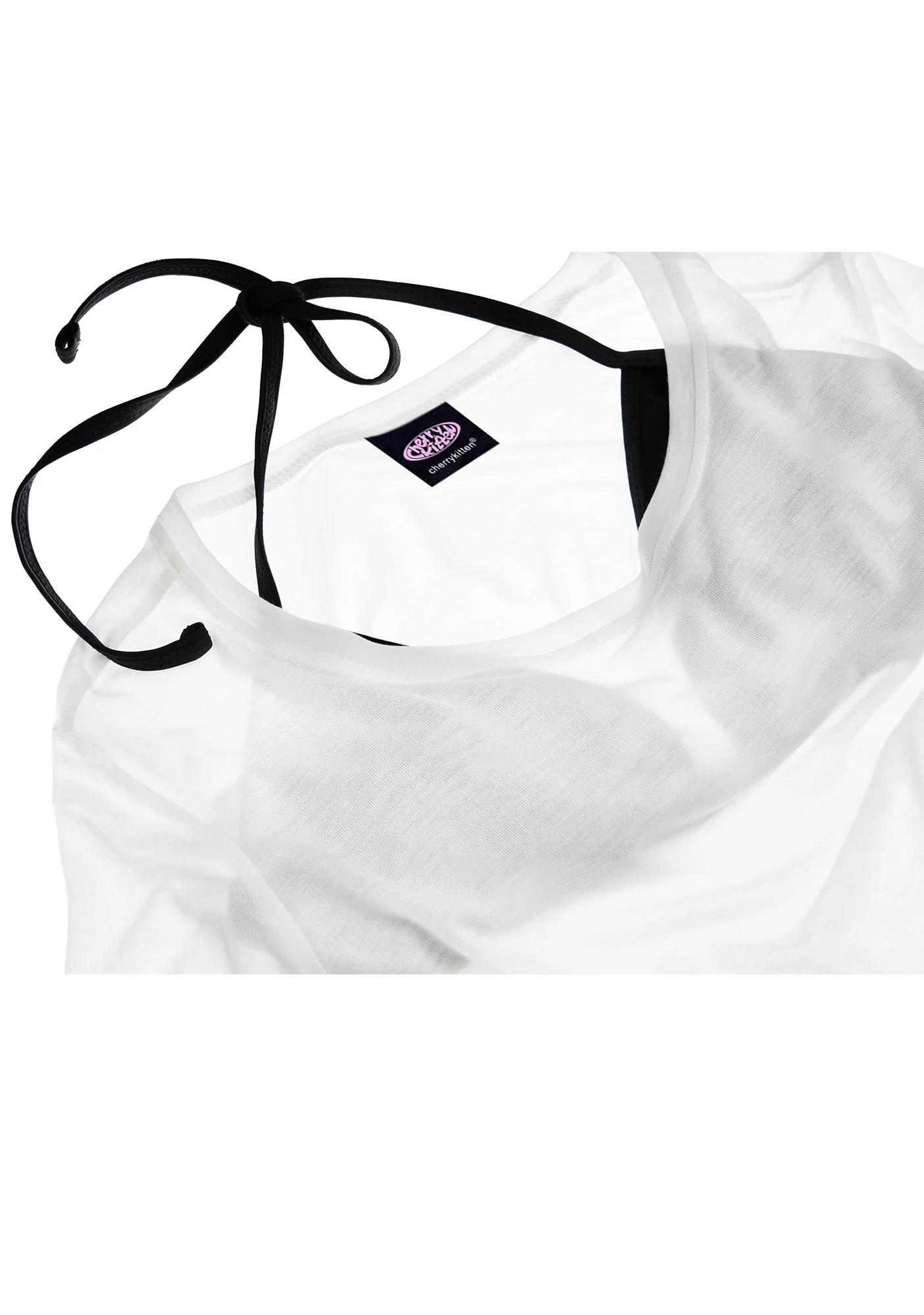 Plain Y2K Sheer Boyfriend Tee Cherrykitten - Image 3