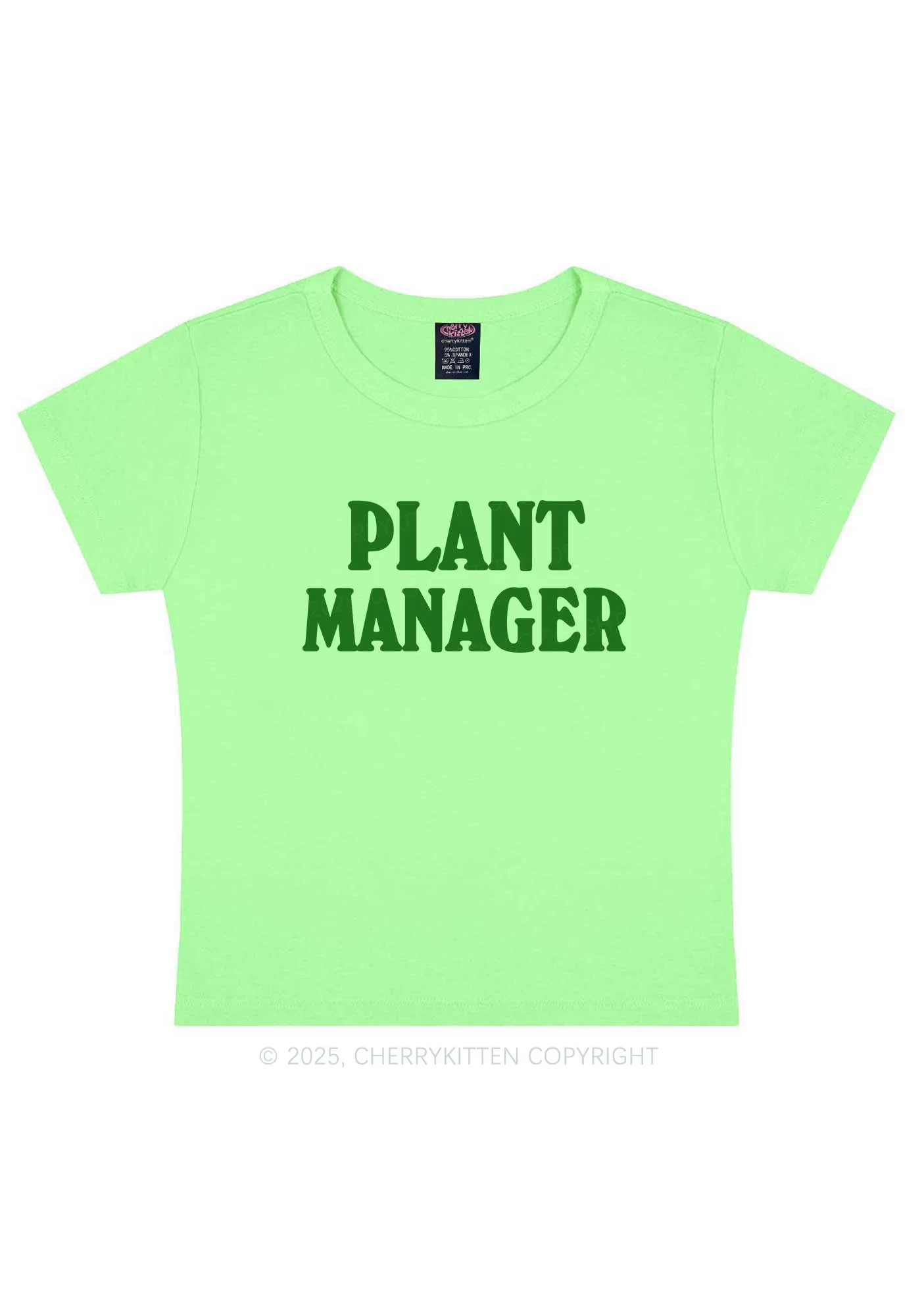 Plant Manager Y2K Baby Tee Cherrykitten - Image 11
