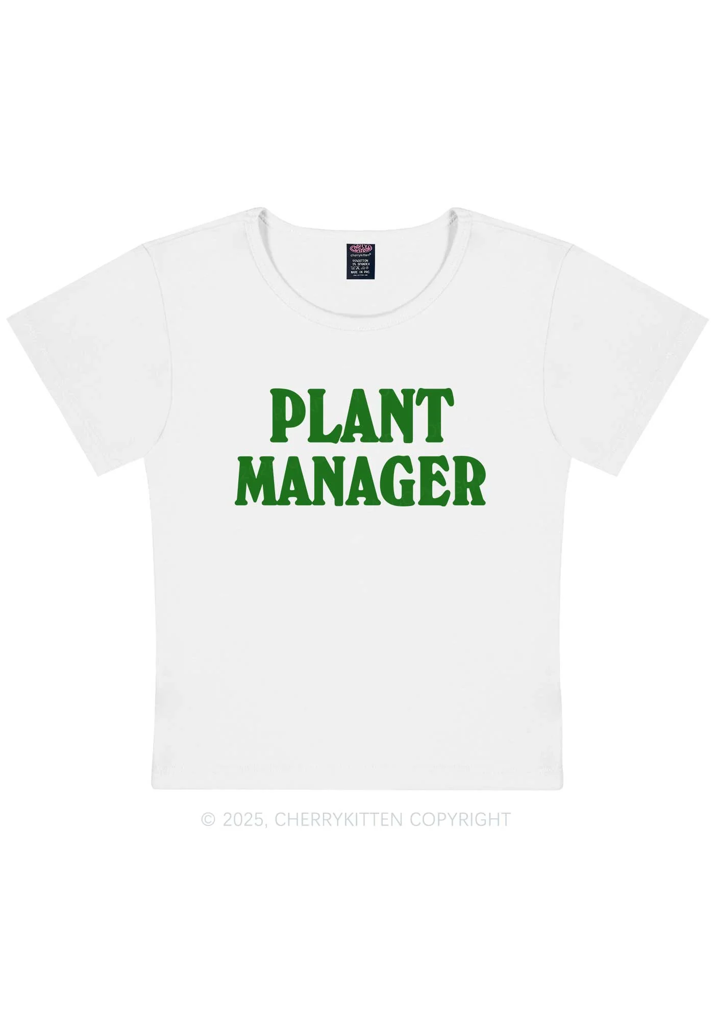 Plant Manager Y2K Baby Tee Cherrykitten - Image 3