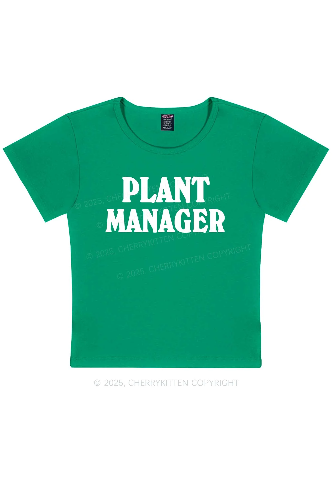 Plant Manager Y2K Baby Tee Cherrykitten - Image 5
