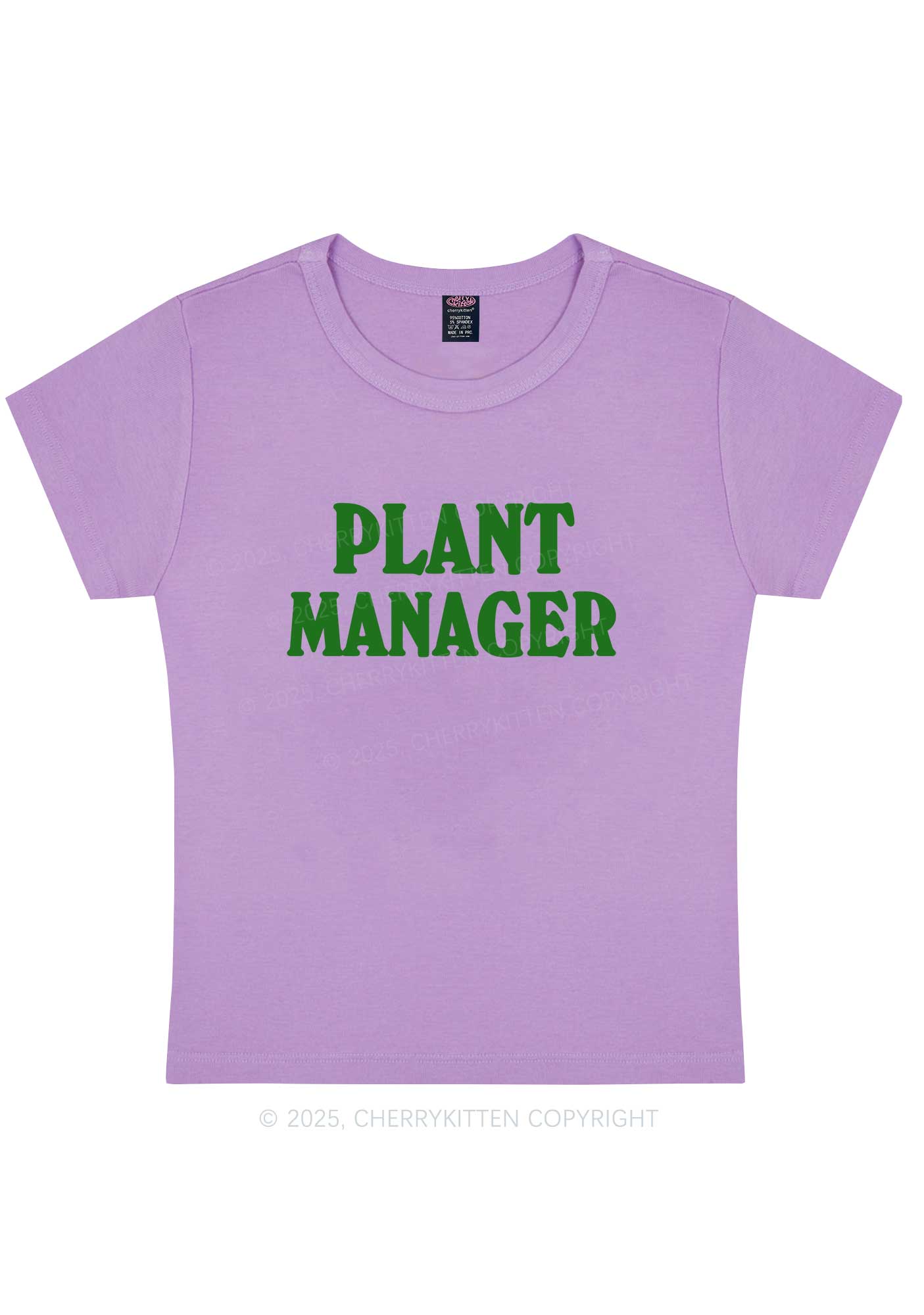 Plant Manager Y2K Baby Tee Cherrykitten - Image 6