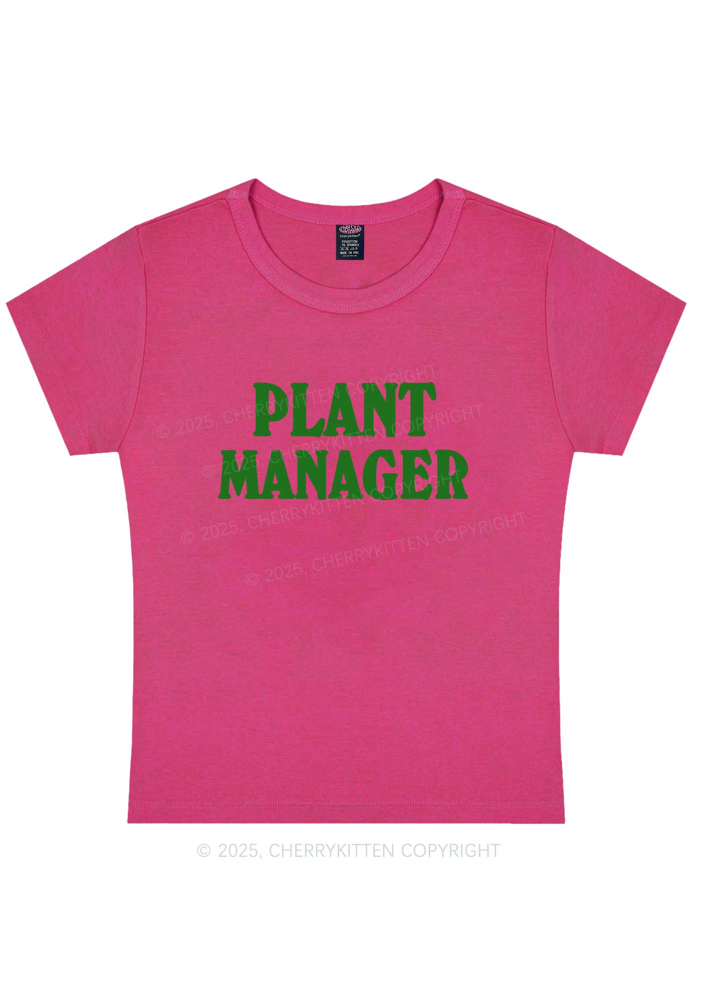 Plant Manager Y2K Baby Tee Cherrykitten - Image 7