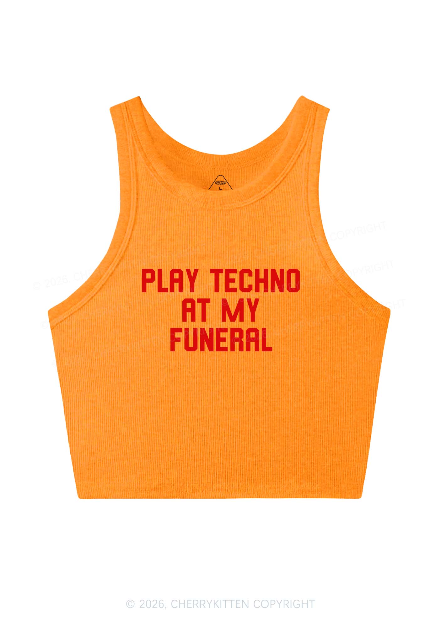 Play Techno At My Funeral Y2K Crop Tank Top Cherrykitten - Image 11