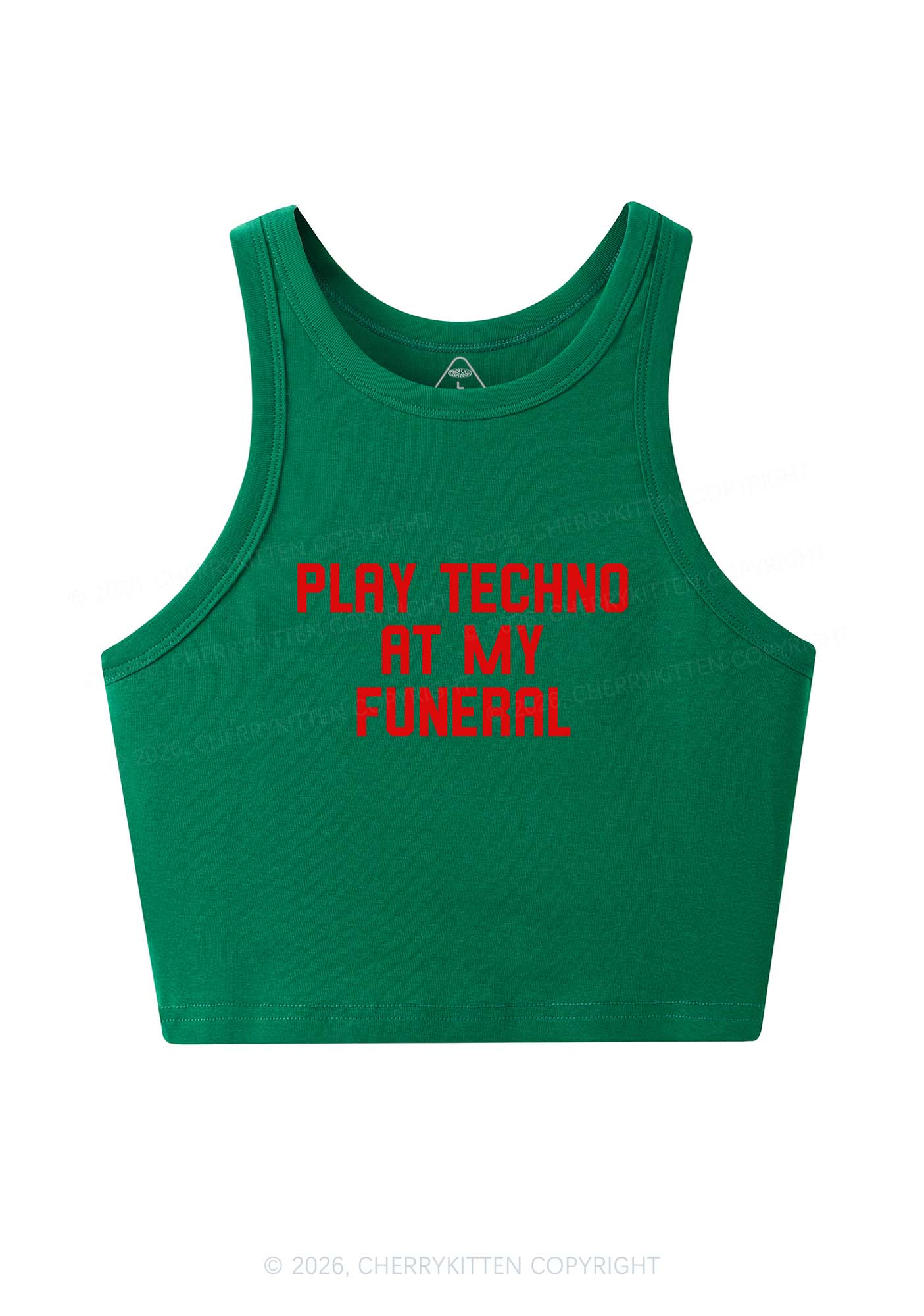 Play Techno At My Funeral Y2K Crop Tank Top Cherrykitten - Image 12
