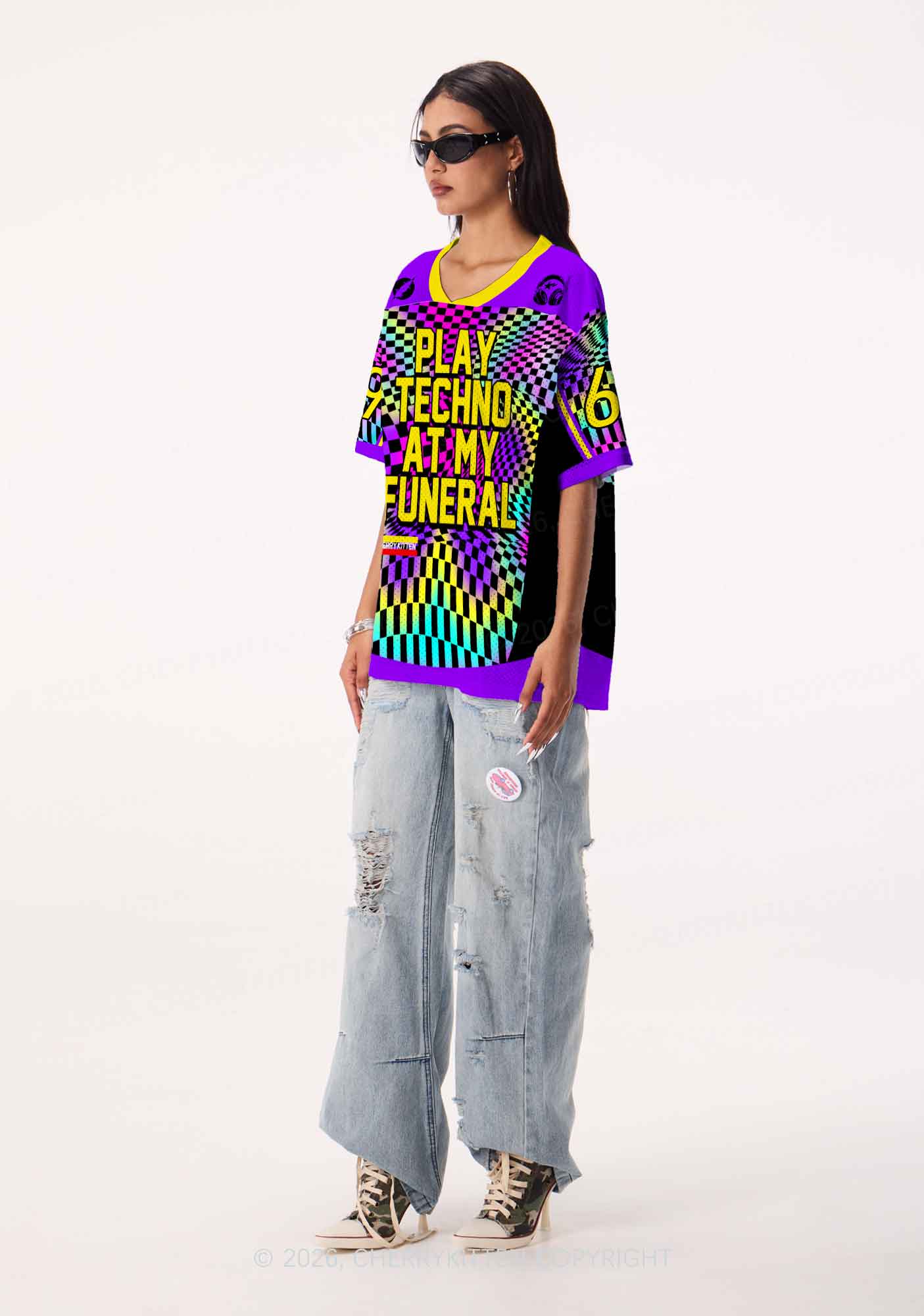Play Techno At My Funeral Y2K Sport Jersey Shirts Cherrykitten - Image 2