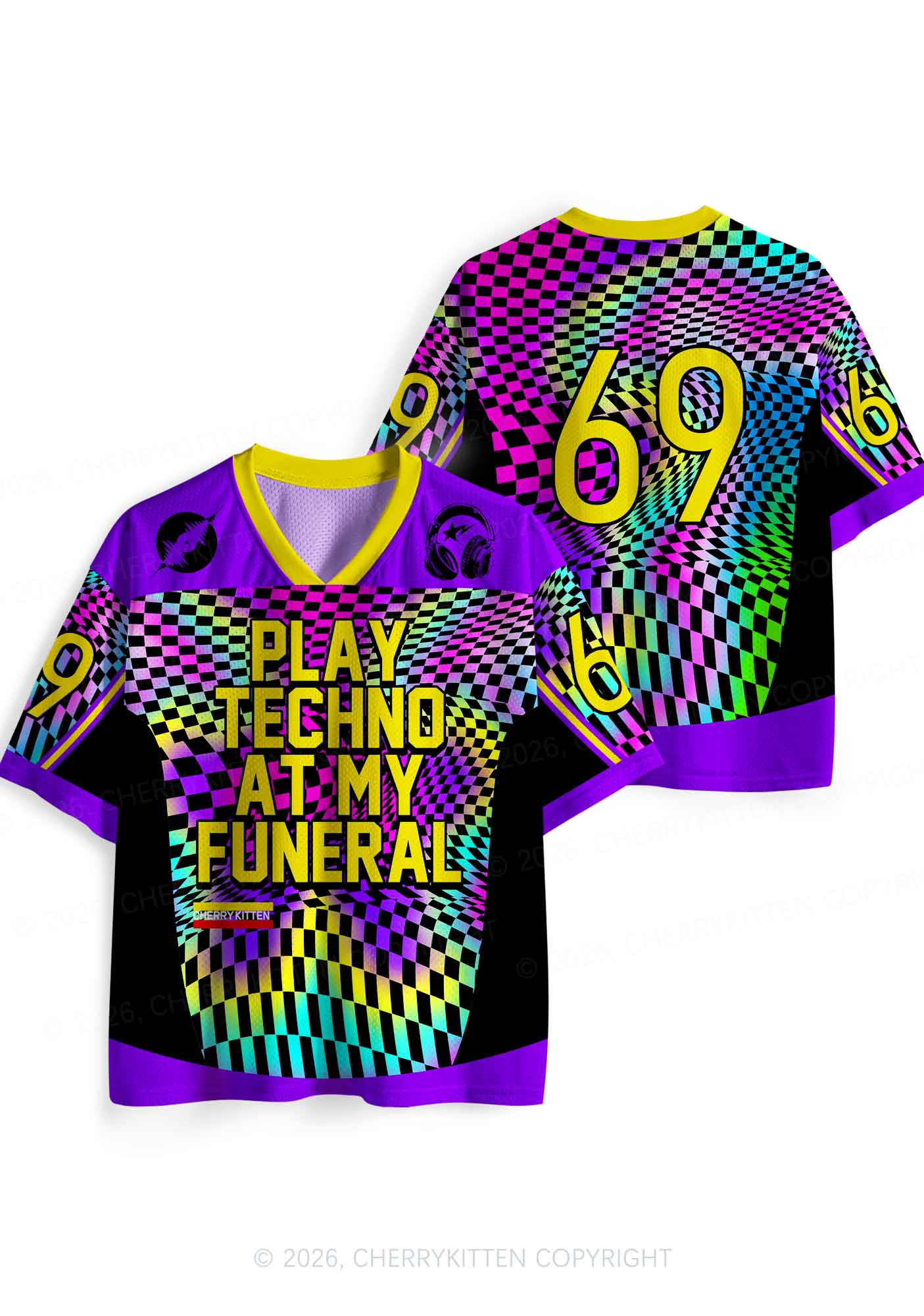 Play Techno At My Funeral Y2K Sport Jersey Shirts Cherrykitten - Image 5