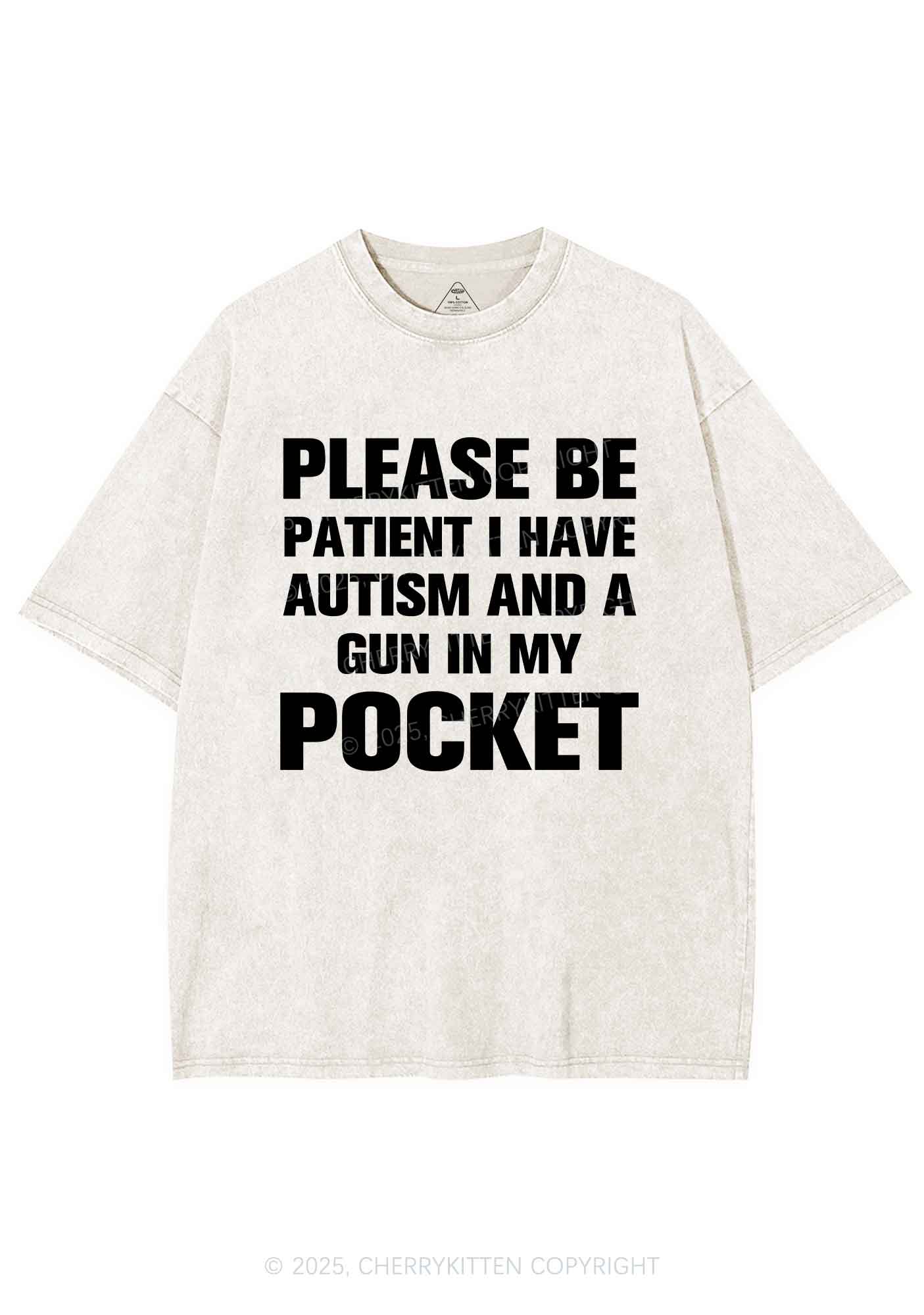 Please Be Patient Y2K Shirts Washed Tee Cherrykitten - Image 4
