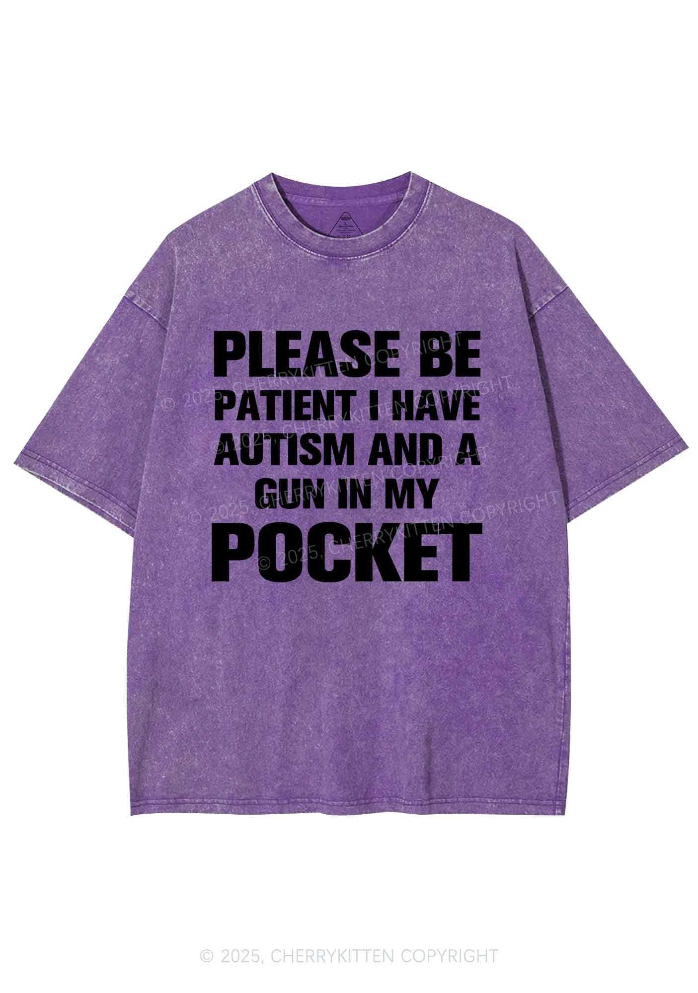Please Be Patient Y2K Shirts Washed Tee Cherrykitten - Image 5