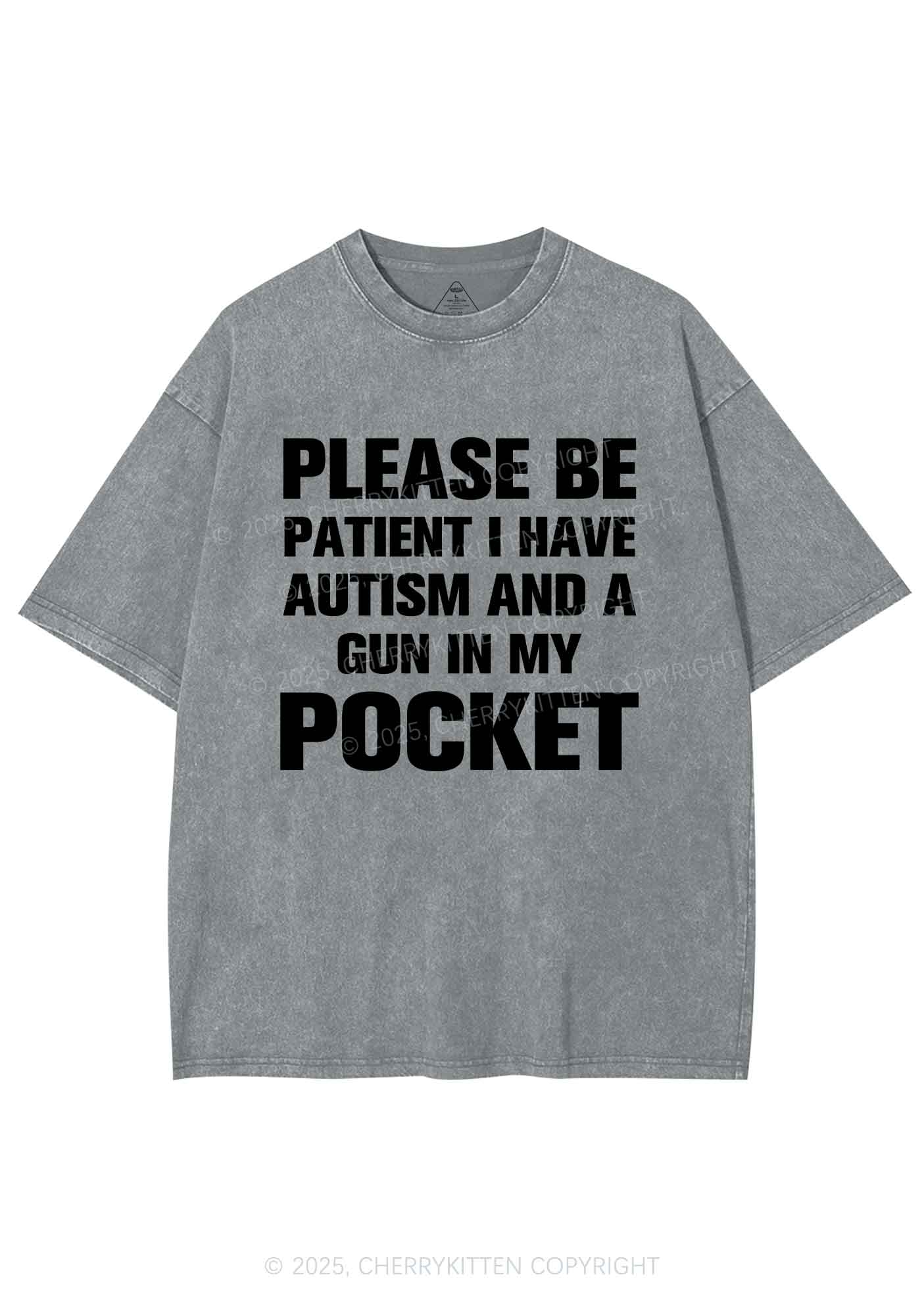 Please Be Patient Y2K Shirts Washed Tee Cherrykitten - Image 6