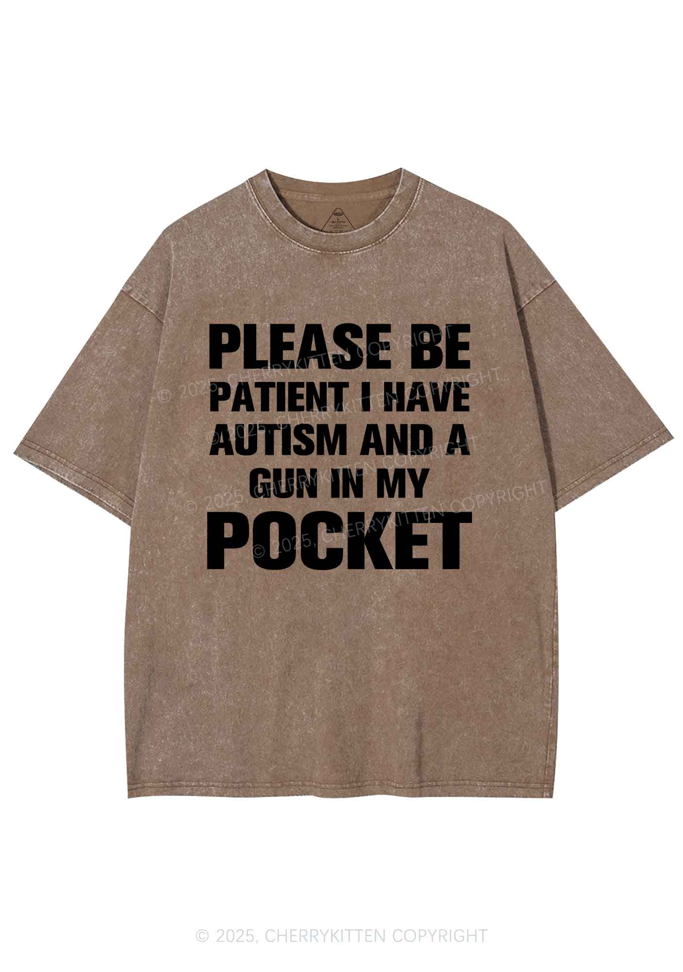 Please Be Patient Y2K Shirts Washed Tee Cherrykitten - Image 7