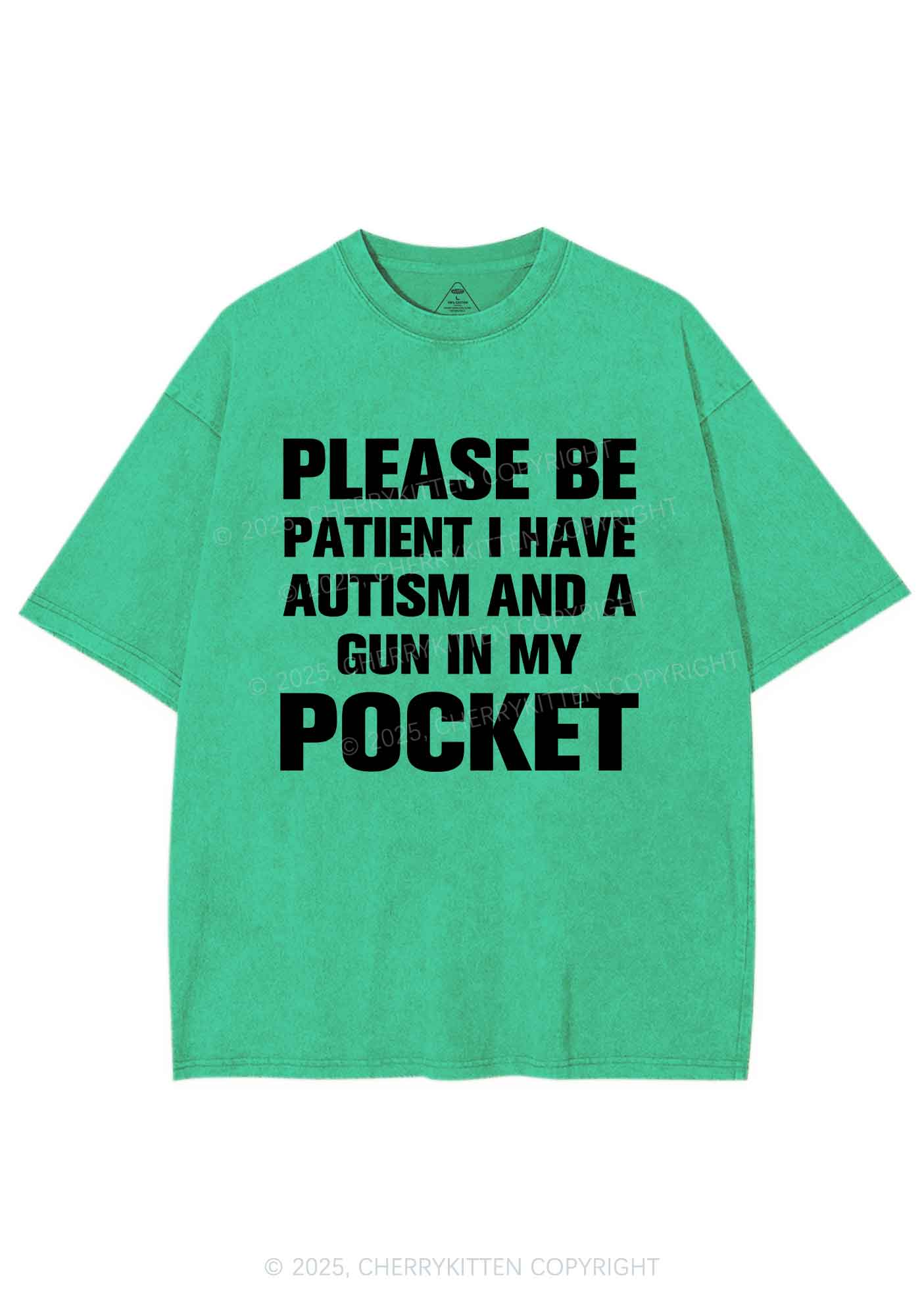 Please Be Patient Y2K Shirts Washed Tee Cherrykitten - Image 8