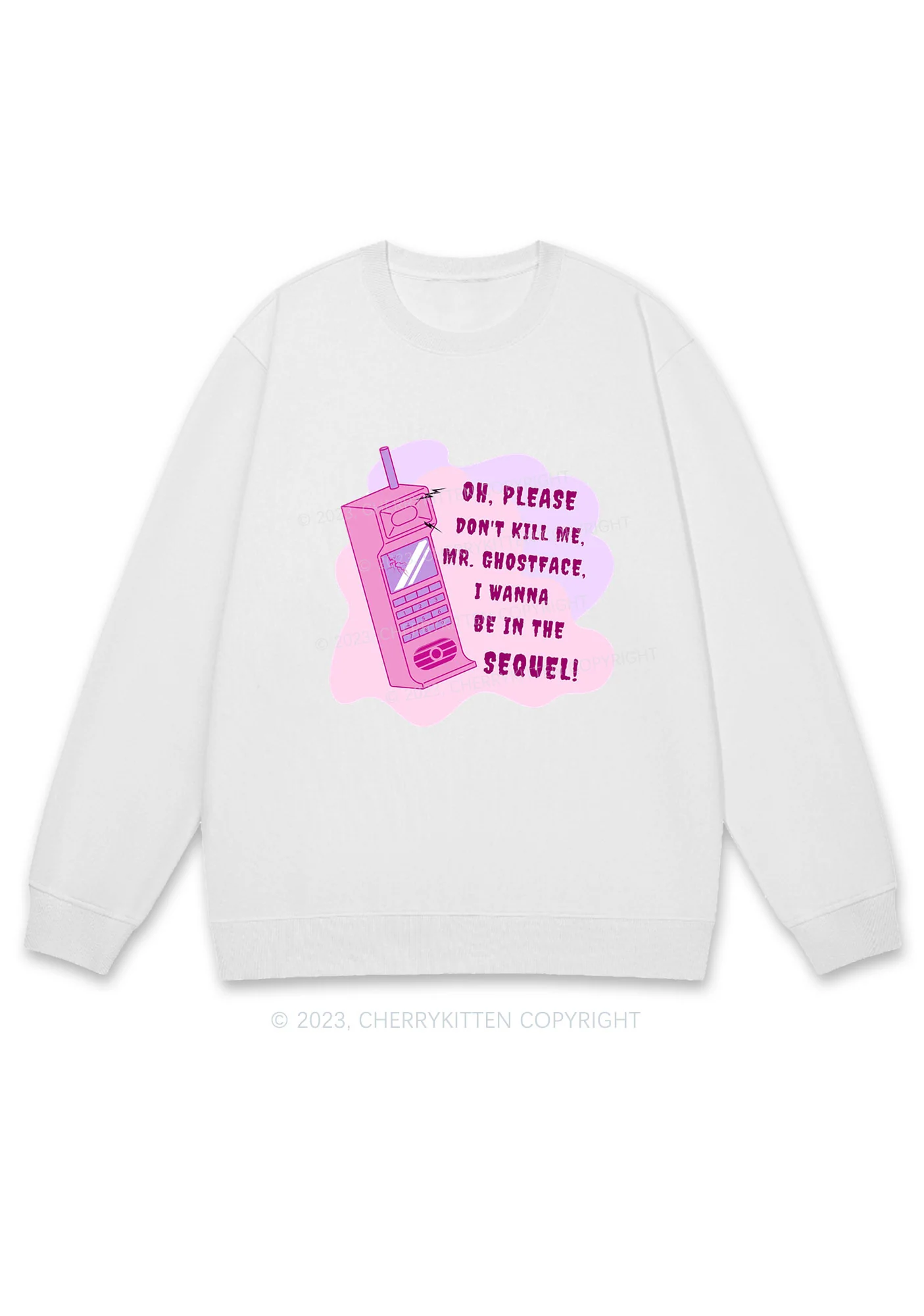 Please Don't Kill Me Halloween Y2K Sweatshirt Cherrykitten - Image 3