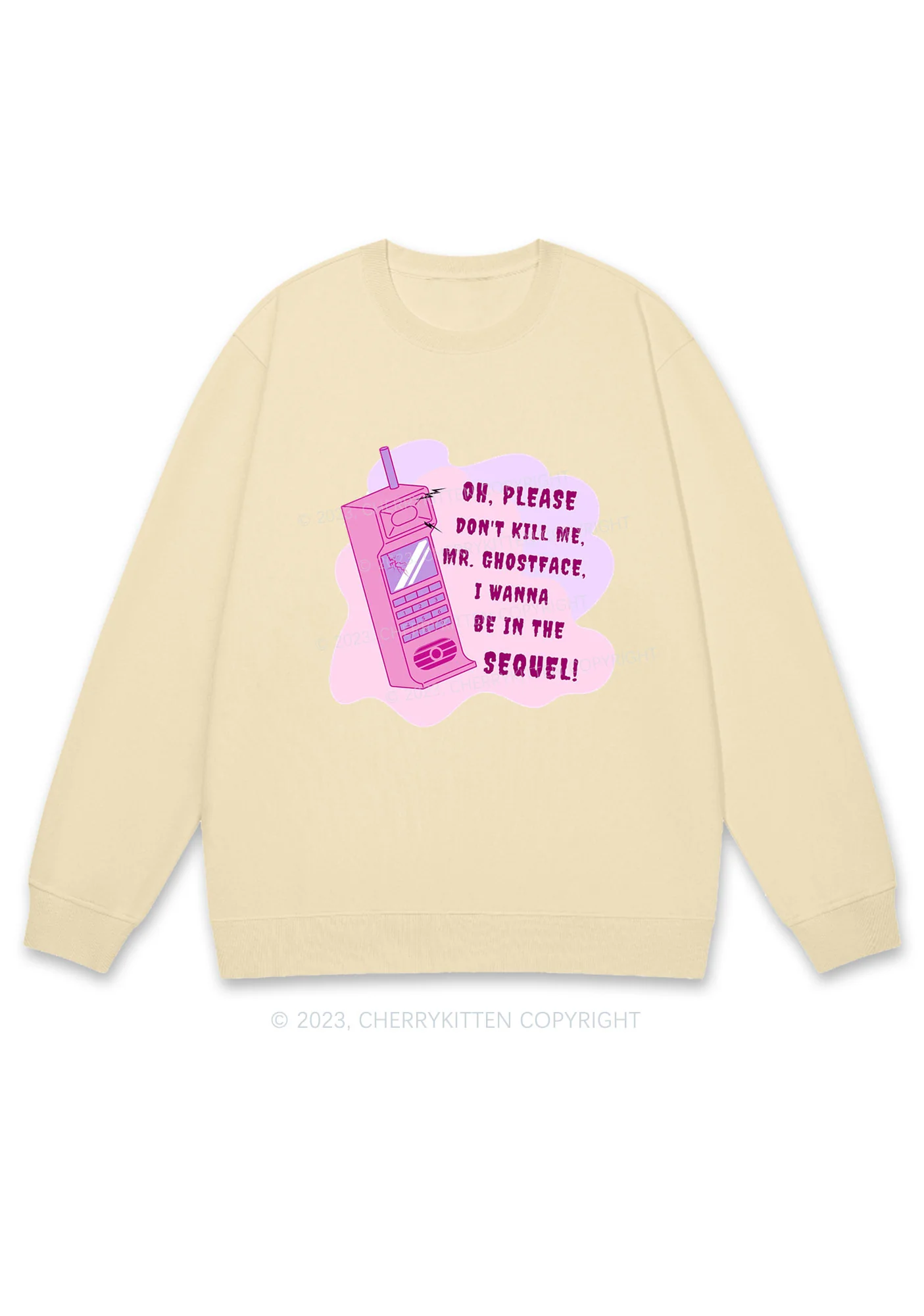 Please Don't Kill Me Halloween Y2K Sweatshirt Cherrykitten - Image 4