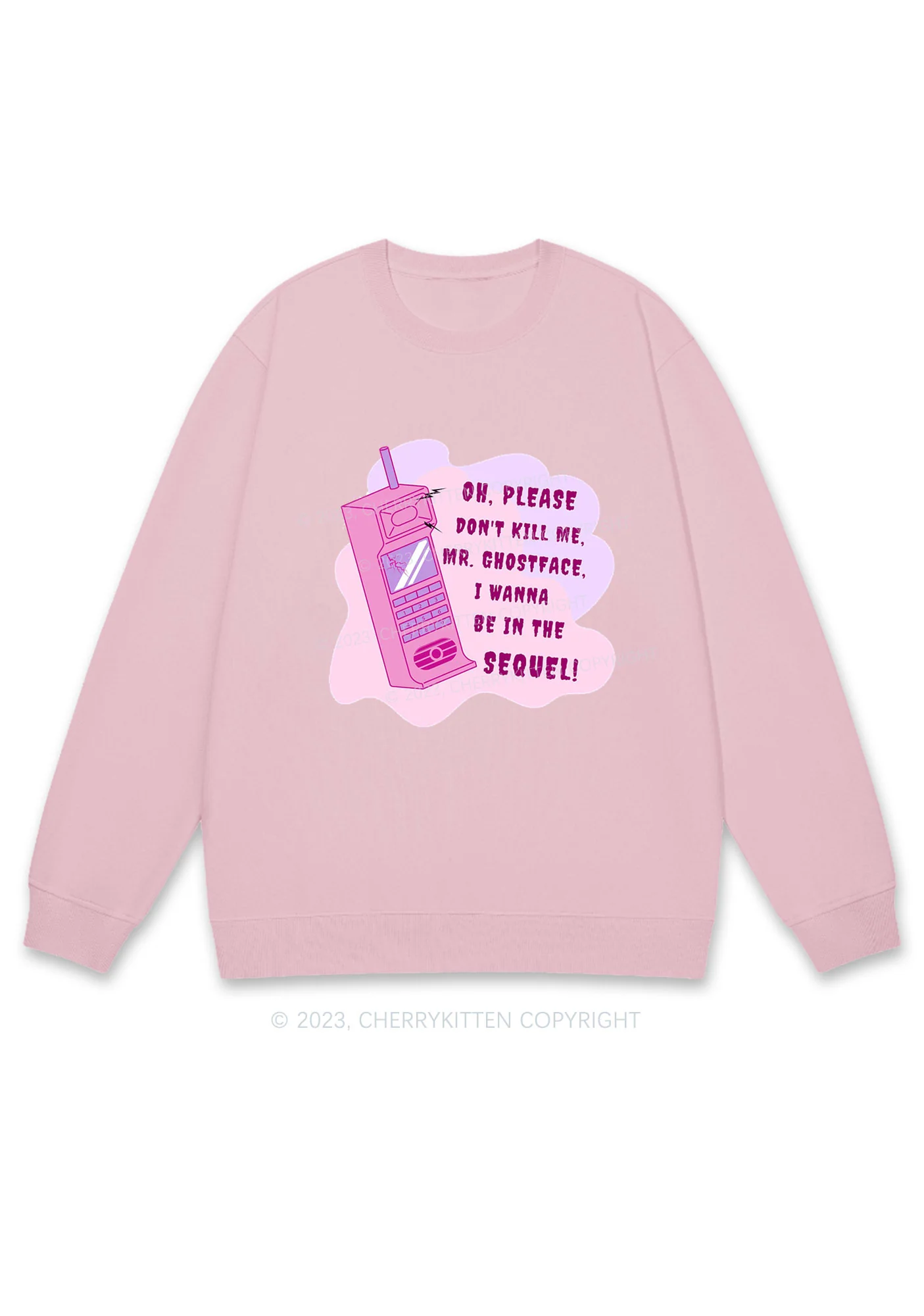 Please Don't Kill Me Halloween Y2K Sweatshirt Cherrykitten - Image 6