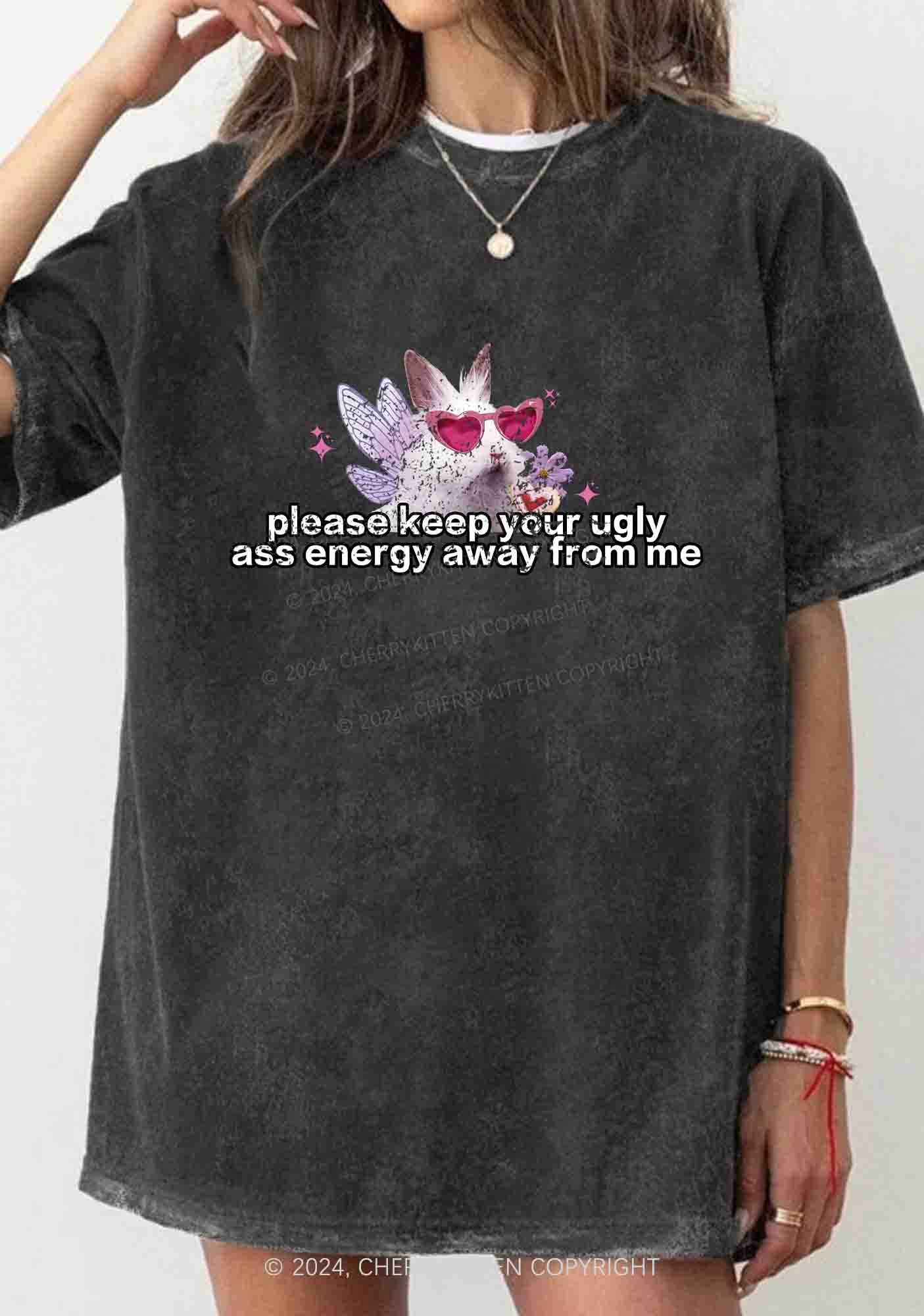 Please Keep Away From Me Y2K Washed Tee Cherrykitten - Image 2