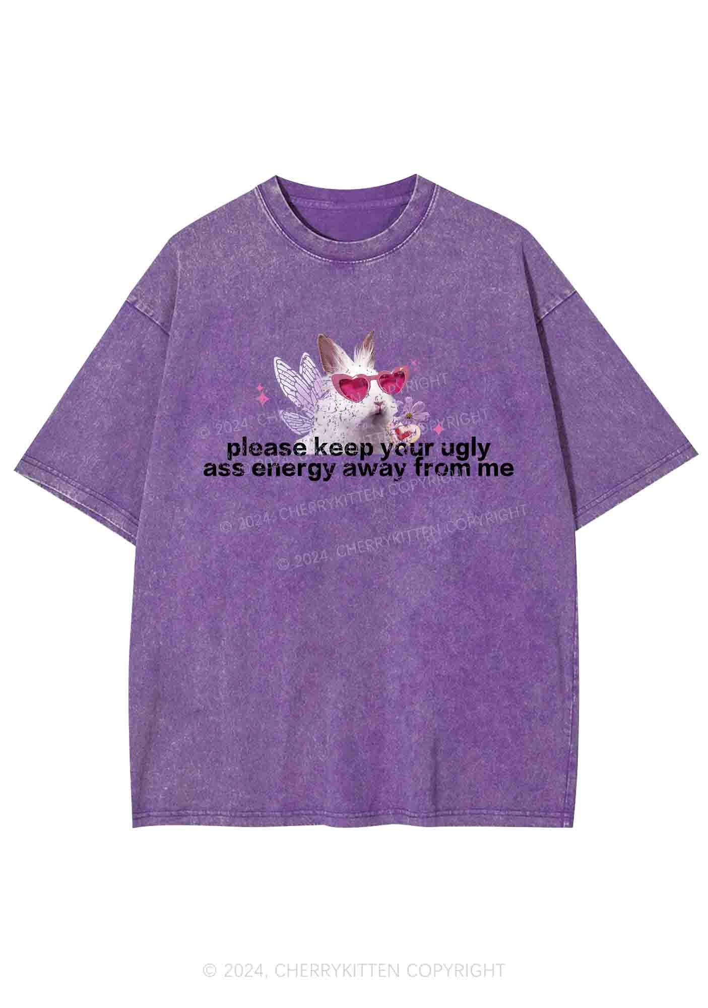 Please Keep Away From Me Y2K Washed Tee Cherrykitten - Image 5