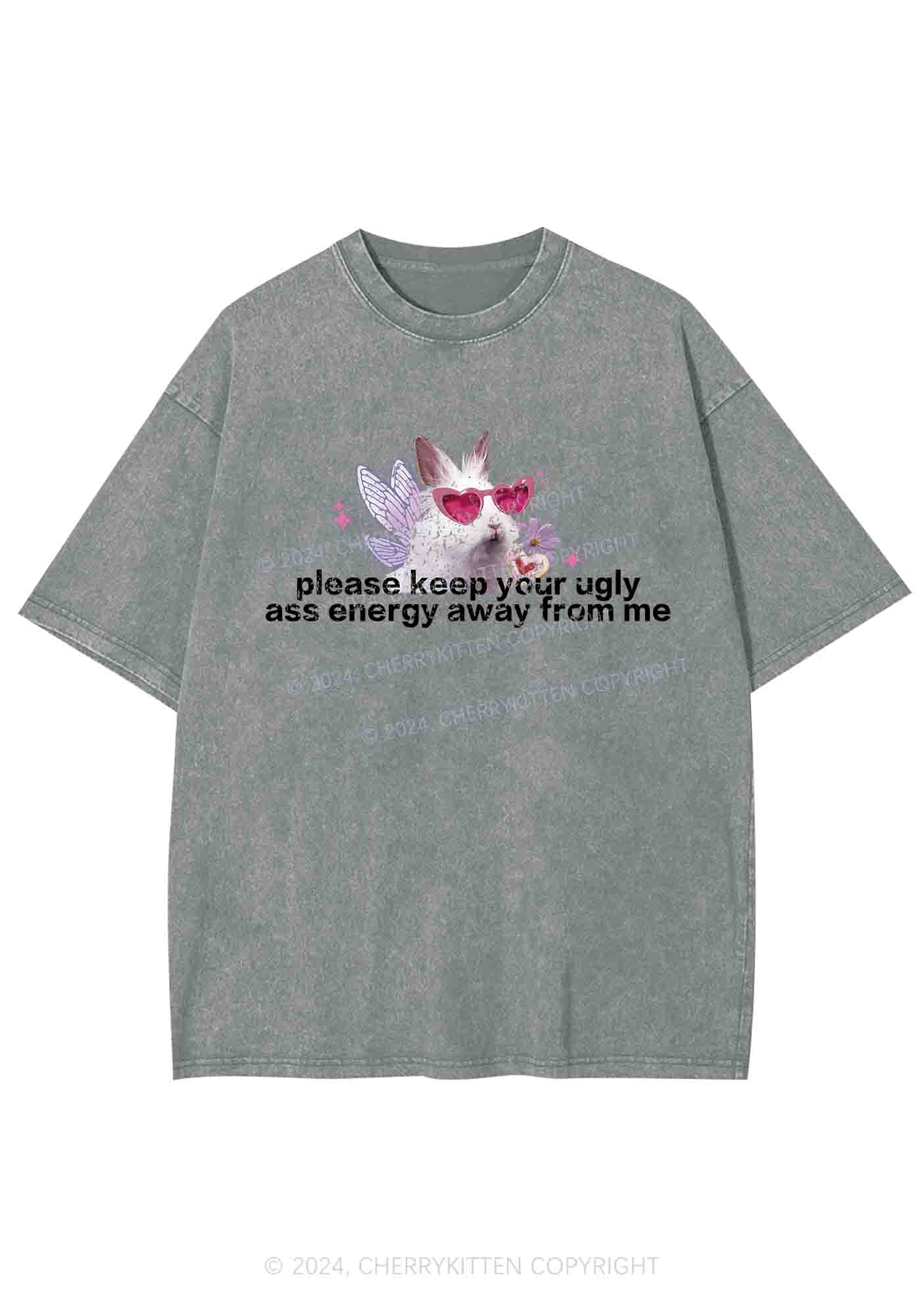 Please Keep Away From Me Y2K Washed Tee Cherrykitten - Image 6