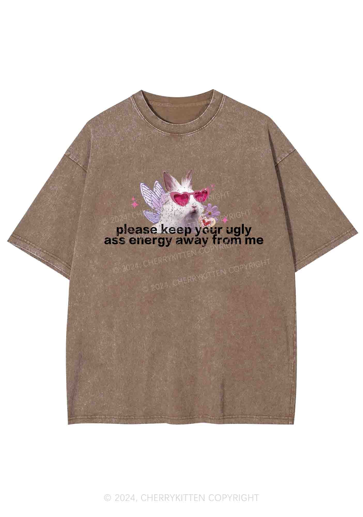 Please Keep Away From Me Y2K Washed Tee Cherrykitten - Image 7